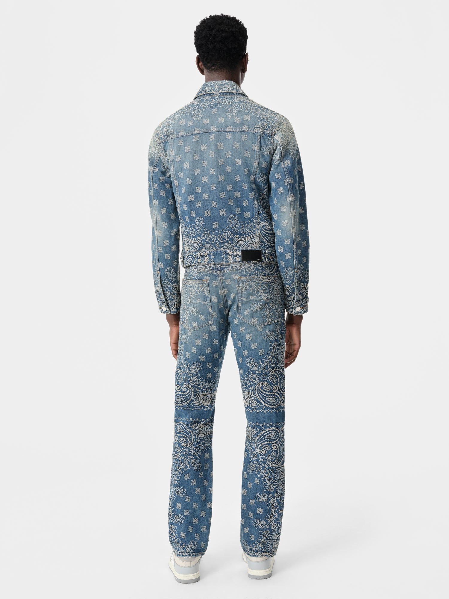 Amiri Bandana Jacquard Straight Jean Men Denim Dark Indigo | SRYUBZX-90