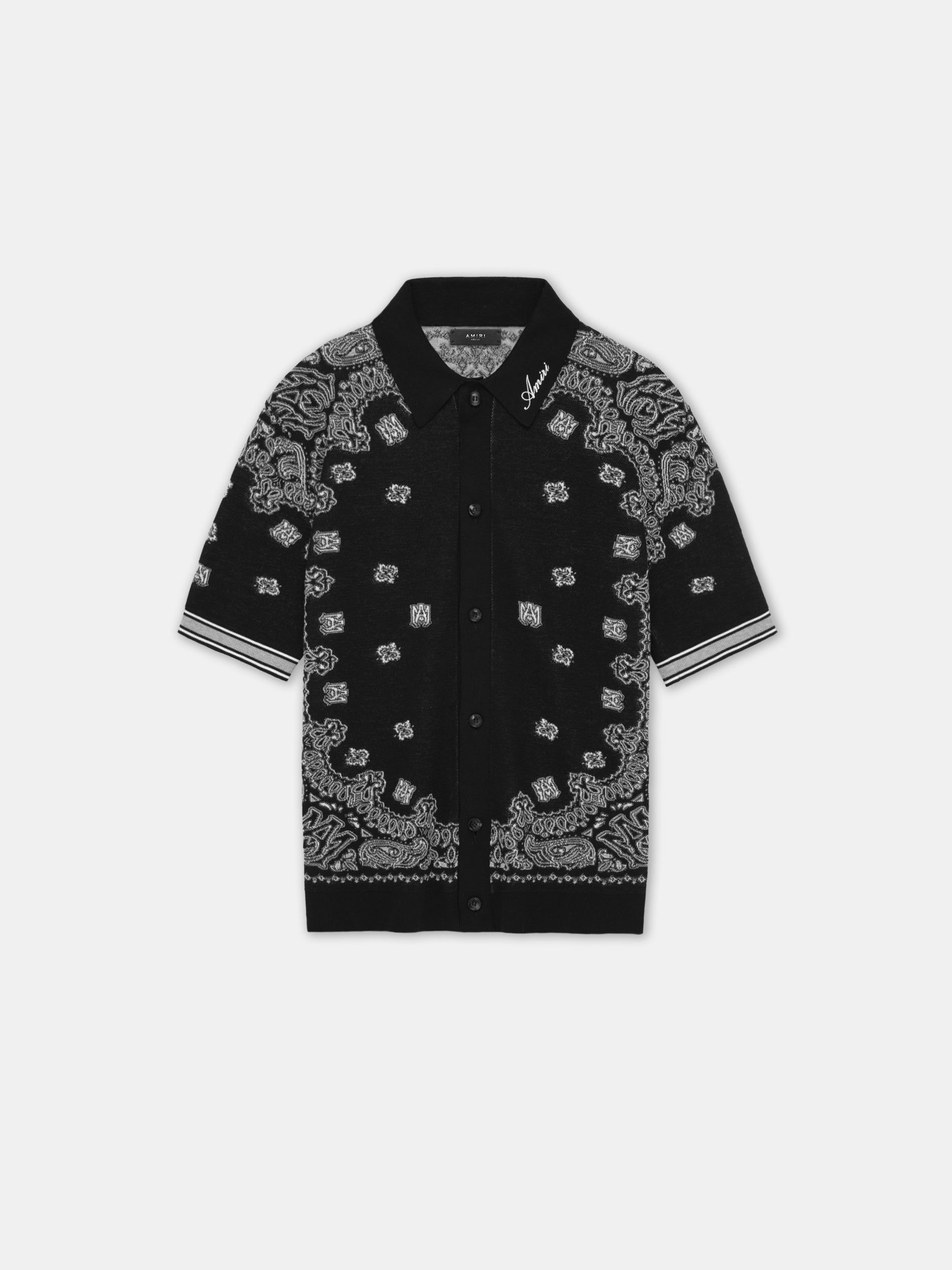 Amiri Bandana Polo Men Knitwear Black | BASQOIE-26