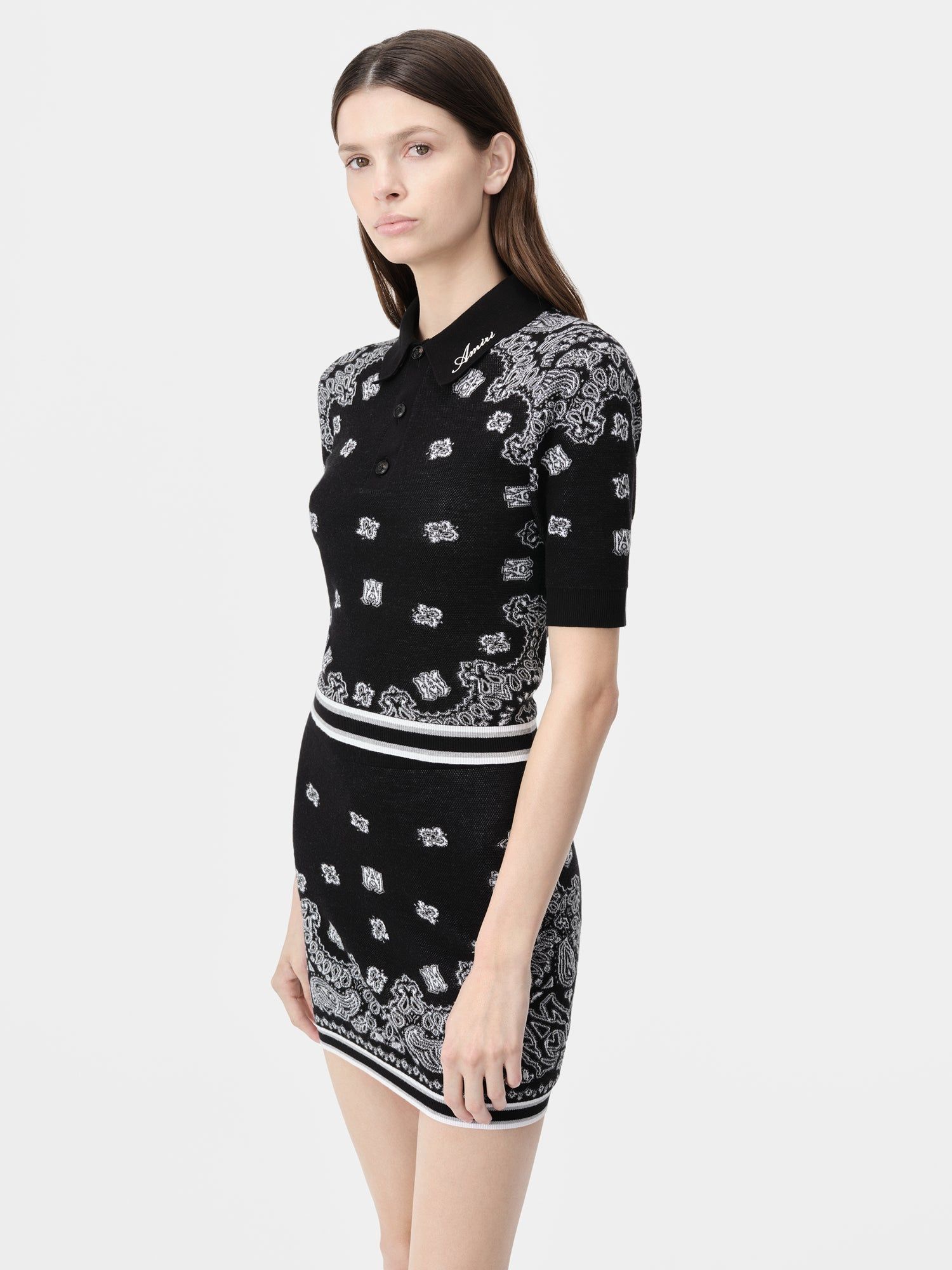Amiri Bandana Polo Women Knitwear Black | AXKQWPB-30
