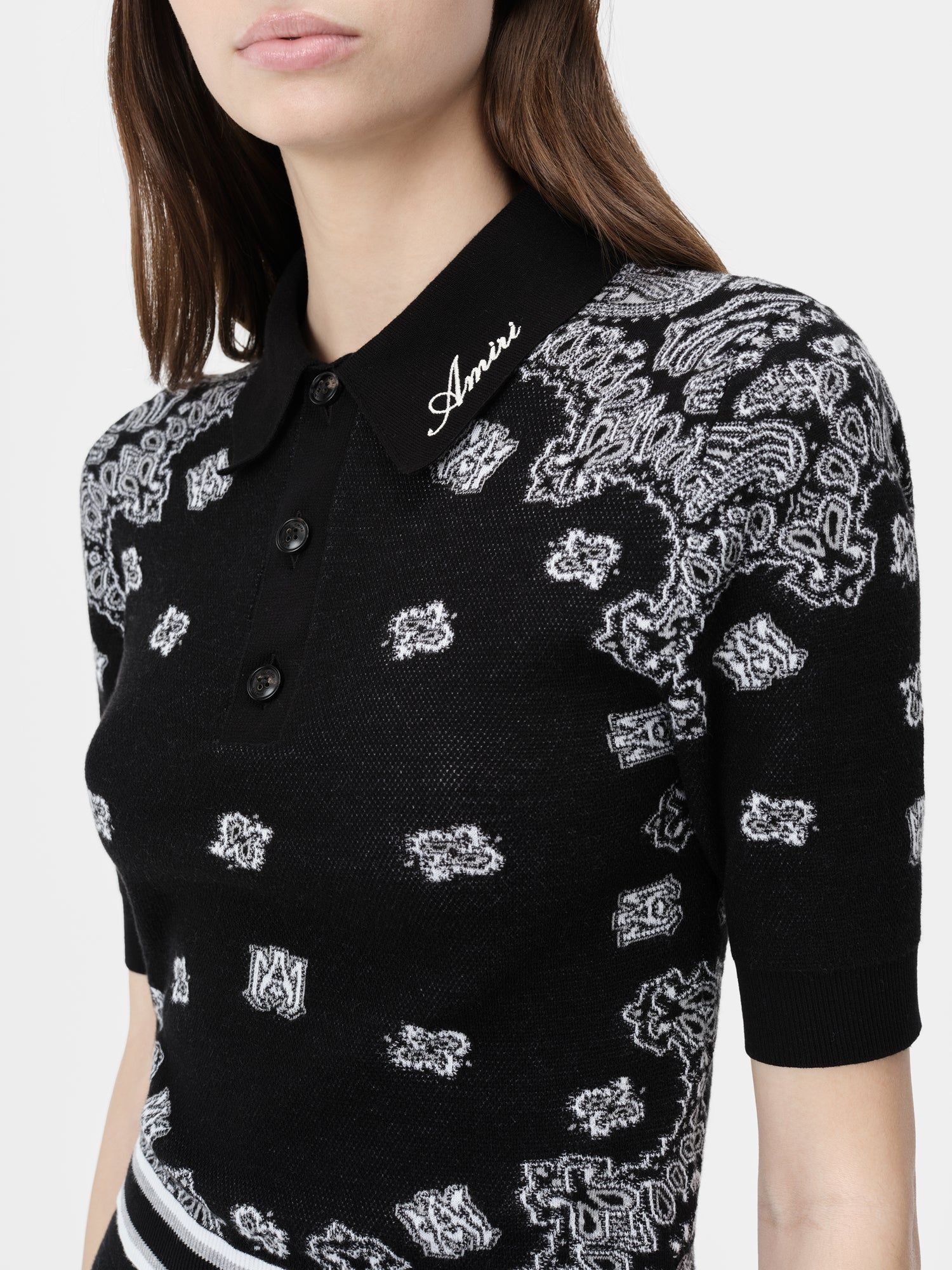 Amiri Bandana Polo Women Knitwear Black | AXKQWPB-30