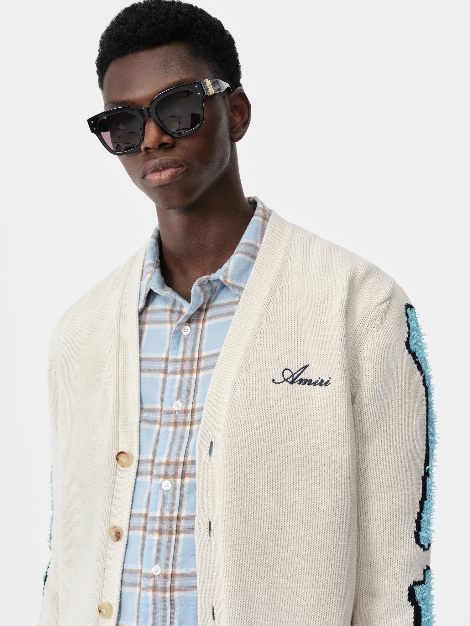 Amiri Bones Cardigan Men Knitwear Birch | DUGJQCL-14