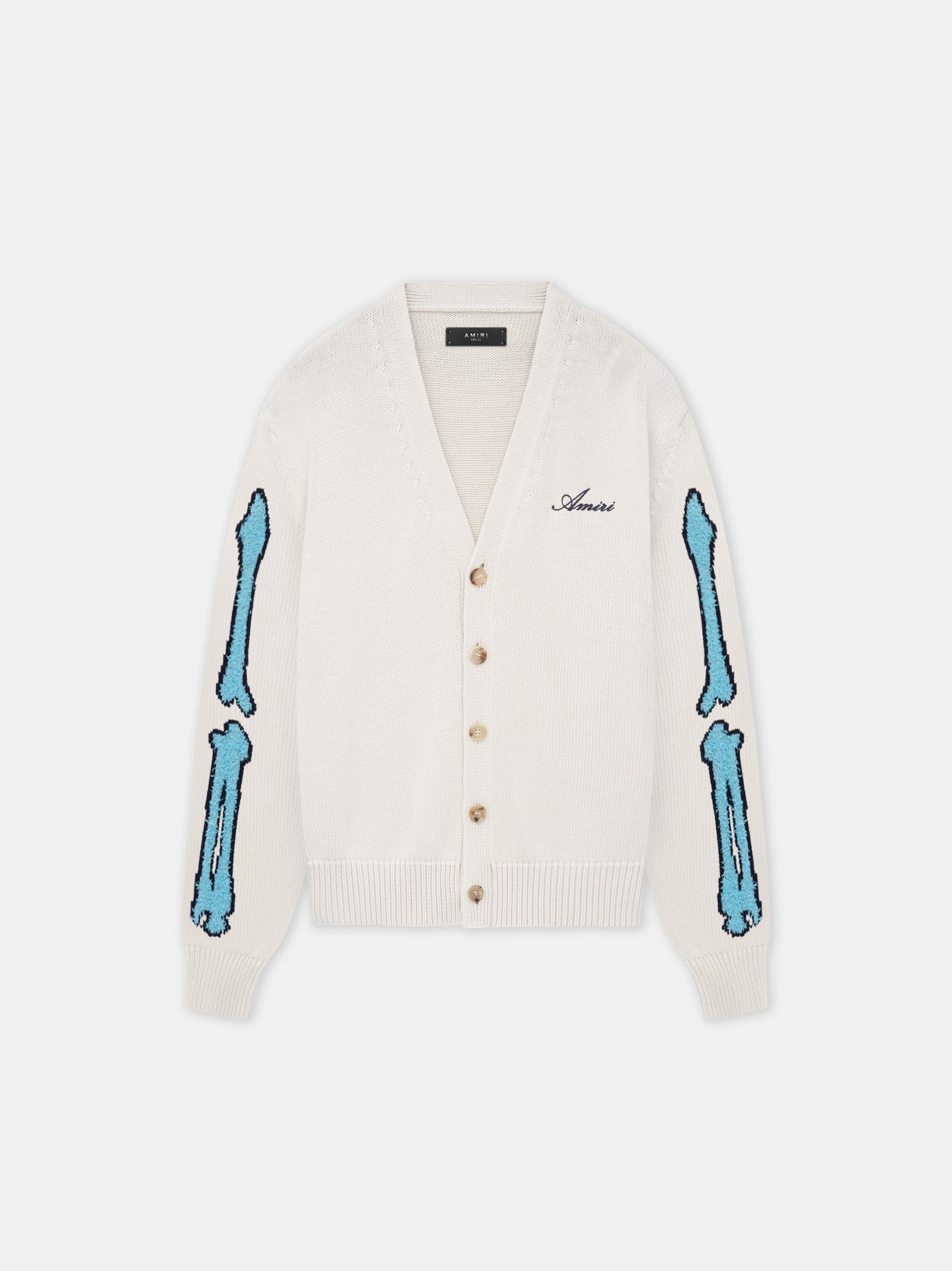 Amiri Bones Cardigan Men Knitwear Birch | DUGJQCL-14