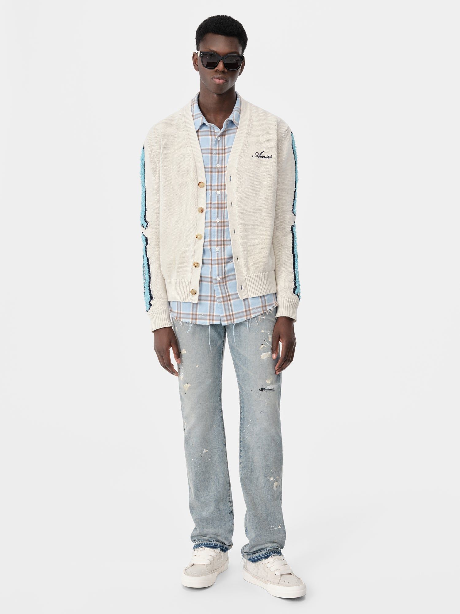 Amiri Bones Cardigan Men Knitwear Birch | DUGJQCL-14