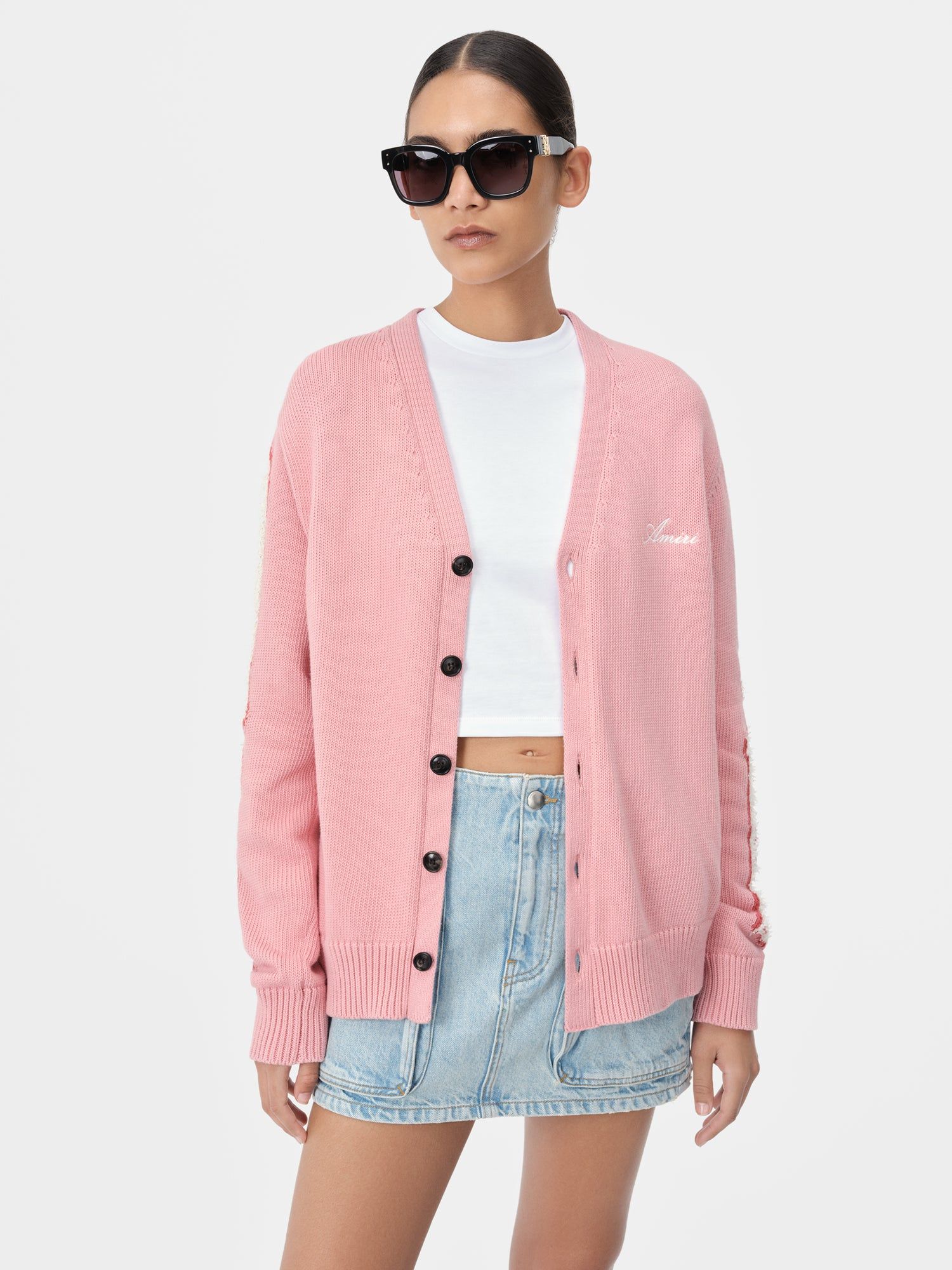 Amiri Bones Cardigan Women Knitwear Pink | GQACBFT-13