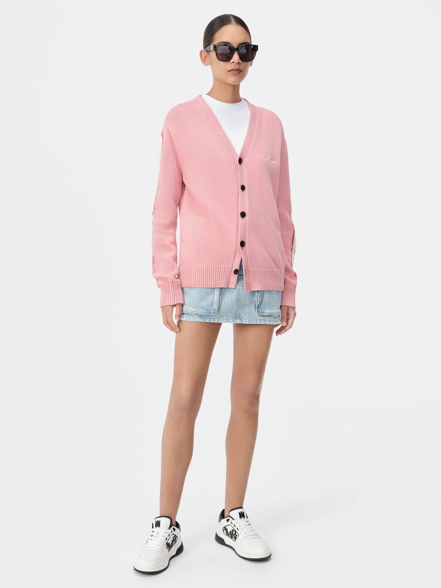 Amiri Bones Cardigan Women Knitwear Pink | GQACBFT-13