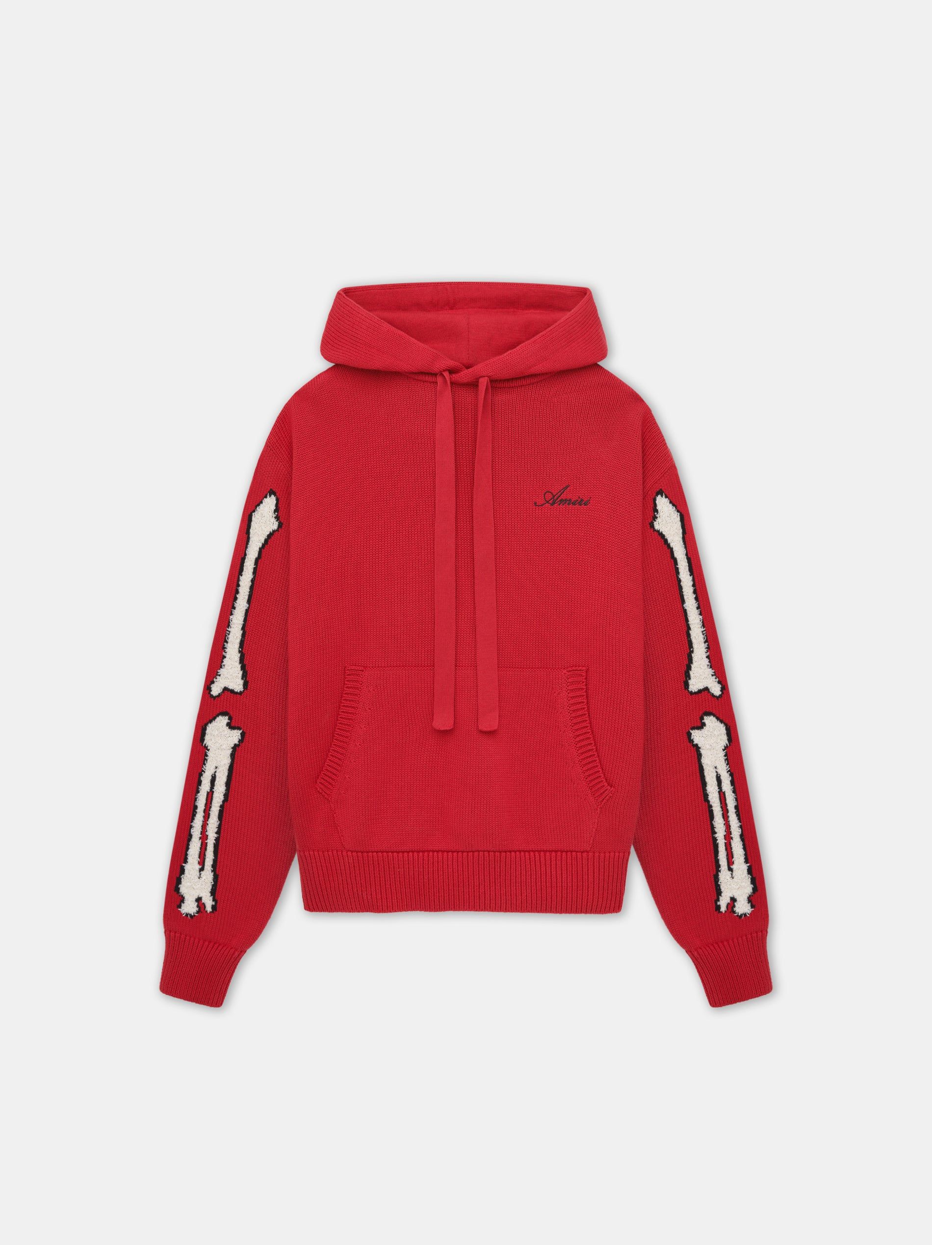 Amiri Bones Hoodie Men Knitwear Red | KJPOHQG-82