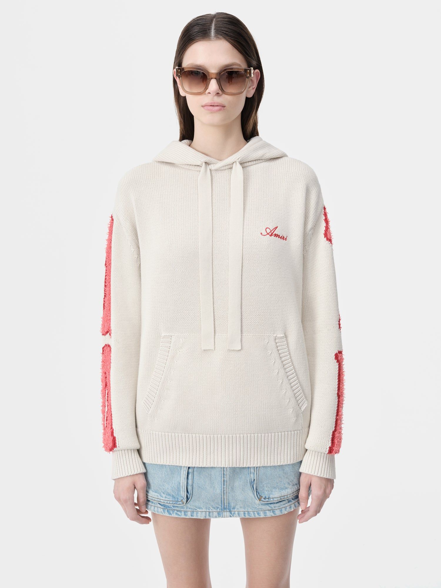 Amiri Bones Hoodie Women Knitwear Alabaster | GMPQXOS-84