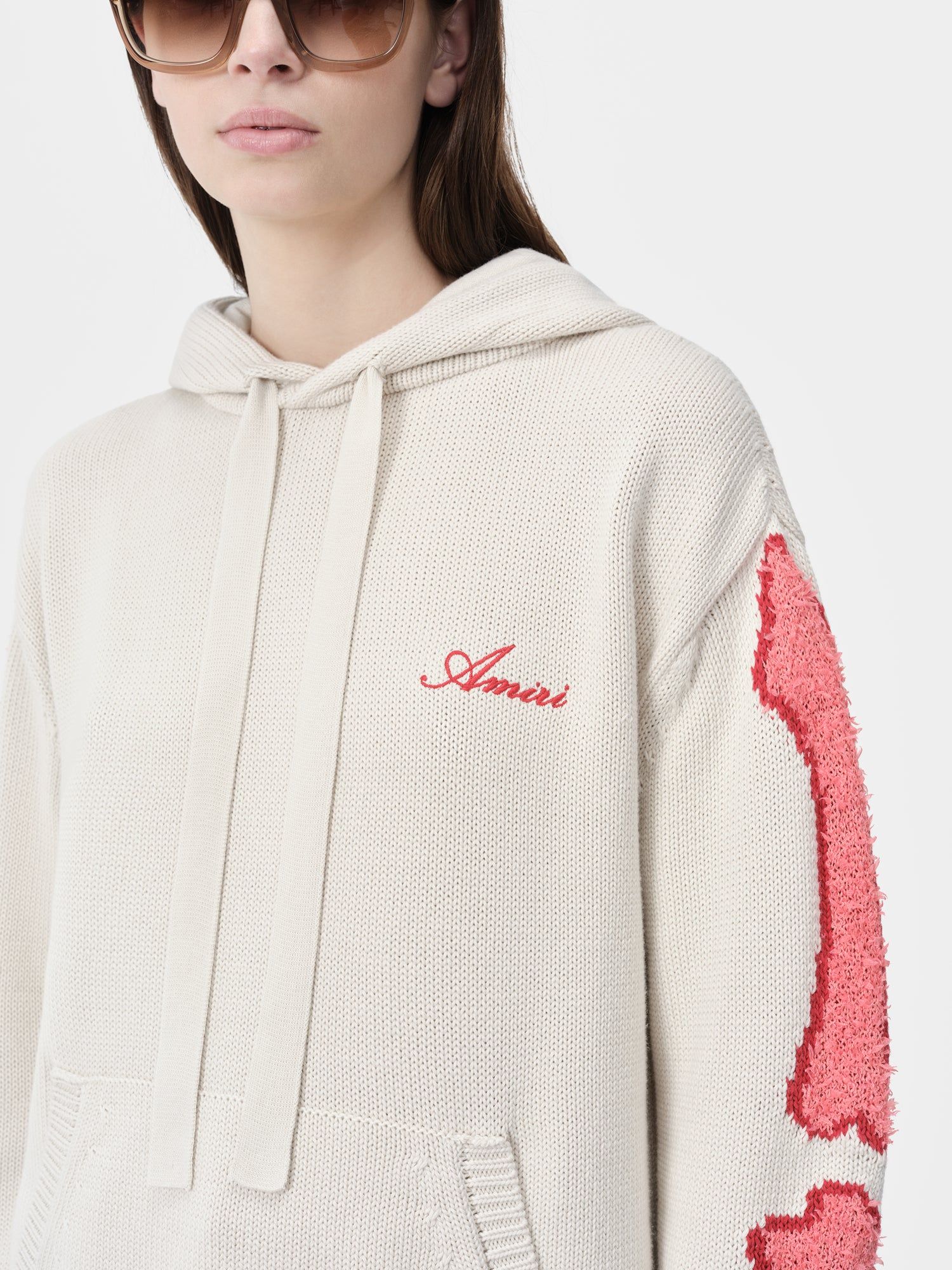 Amiri Bones Hoodie Women Knitwear Alabaster | GMPQXOS-84
