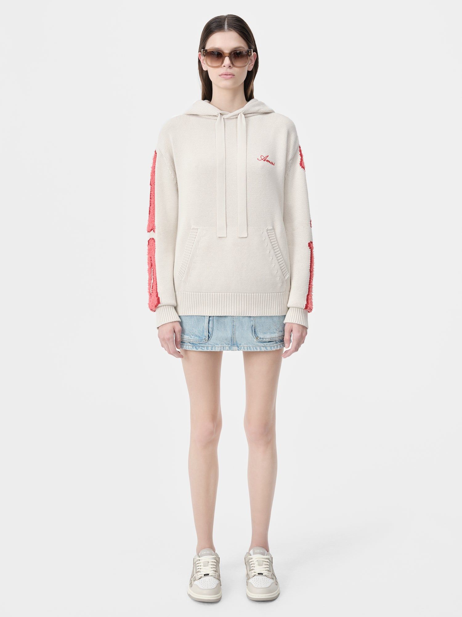 Amiri Bones Hoodie Women Knitwear Alabaster | GMPQXOS-84