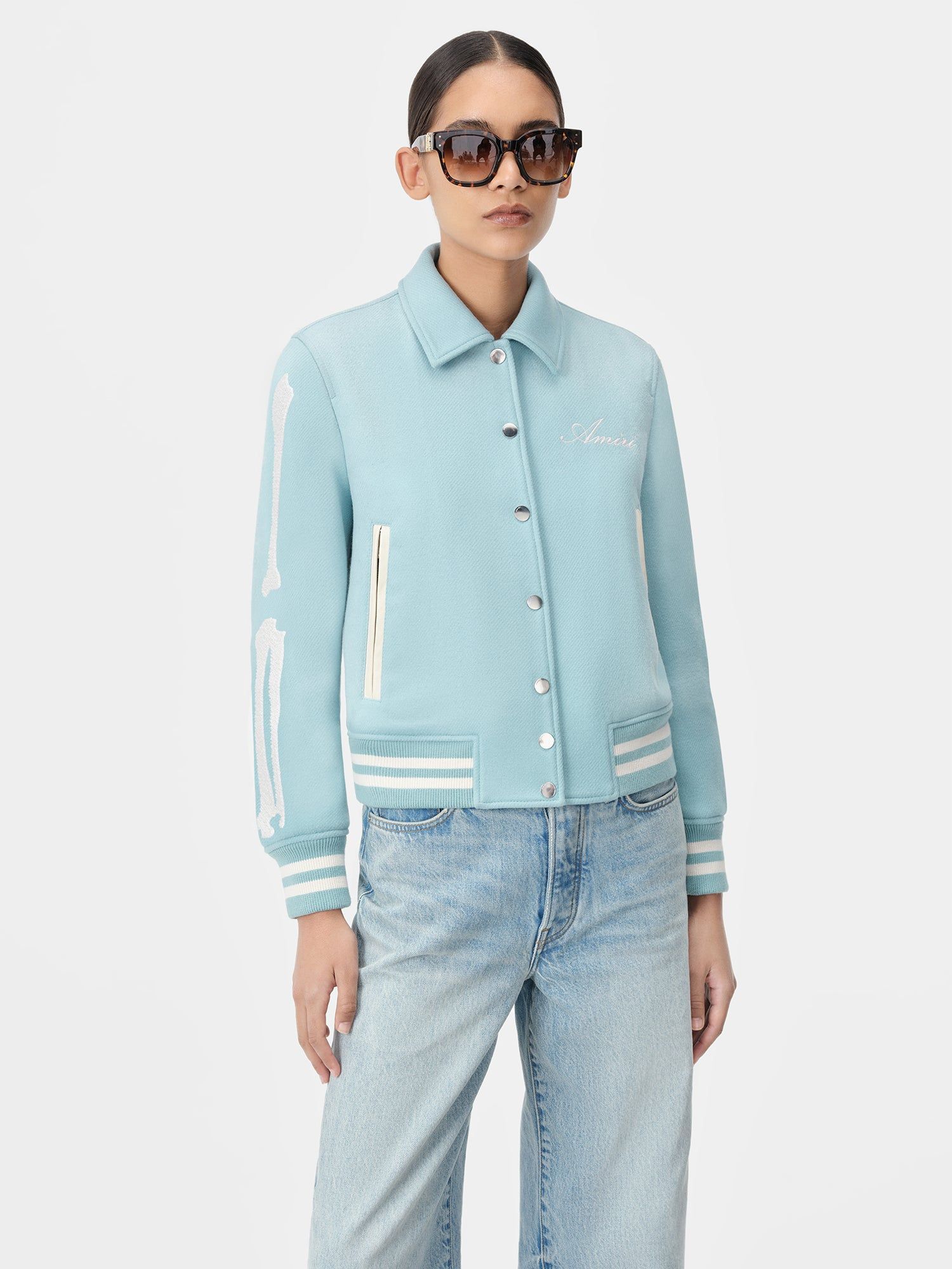 Amiri Bones Jacket Women Outerwear Blue | RFMOVUK-75