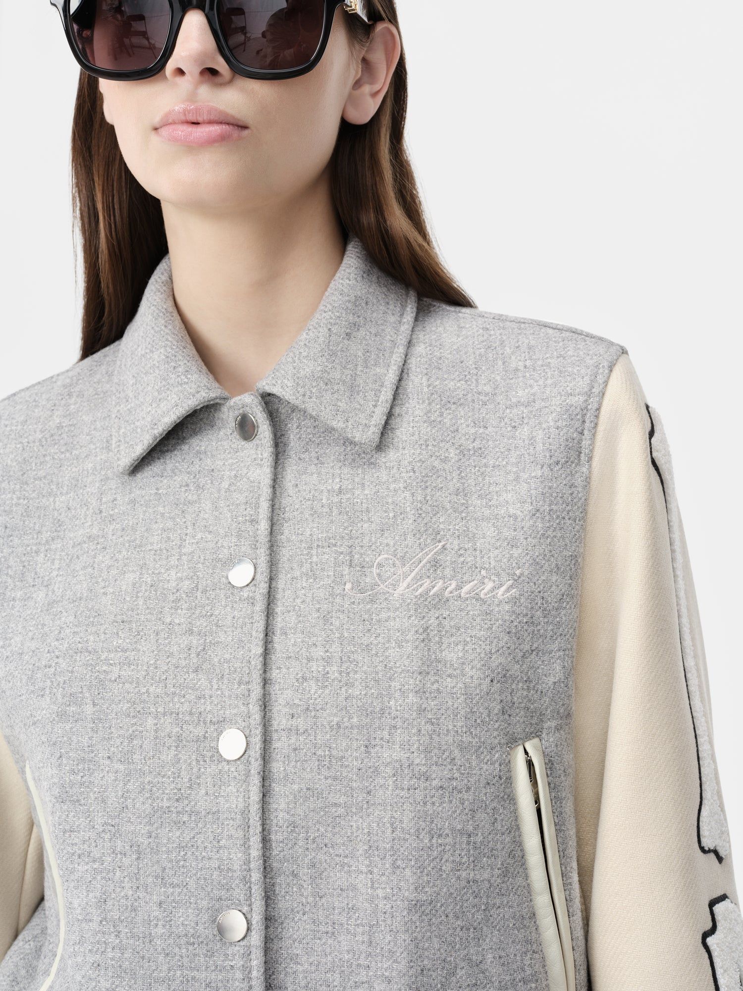 Amiri Bones Jacket Women Outerwear Grey | TKFODVQ-41