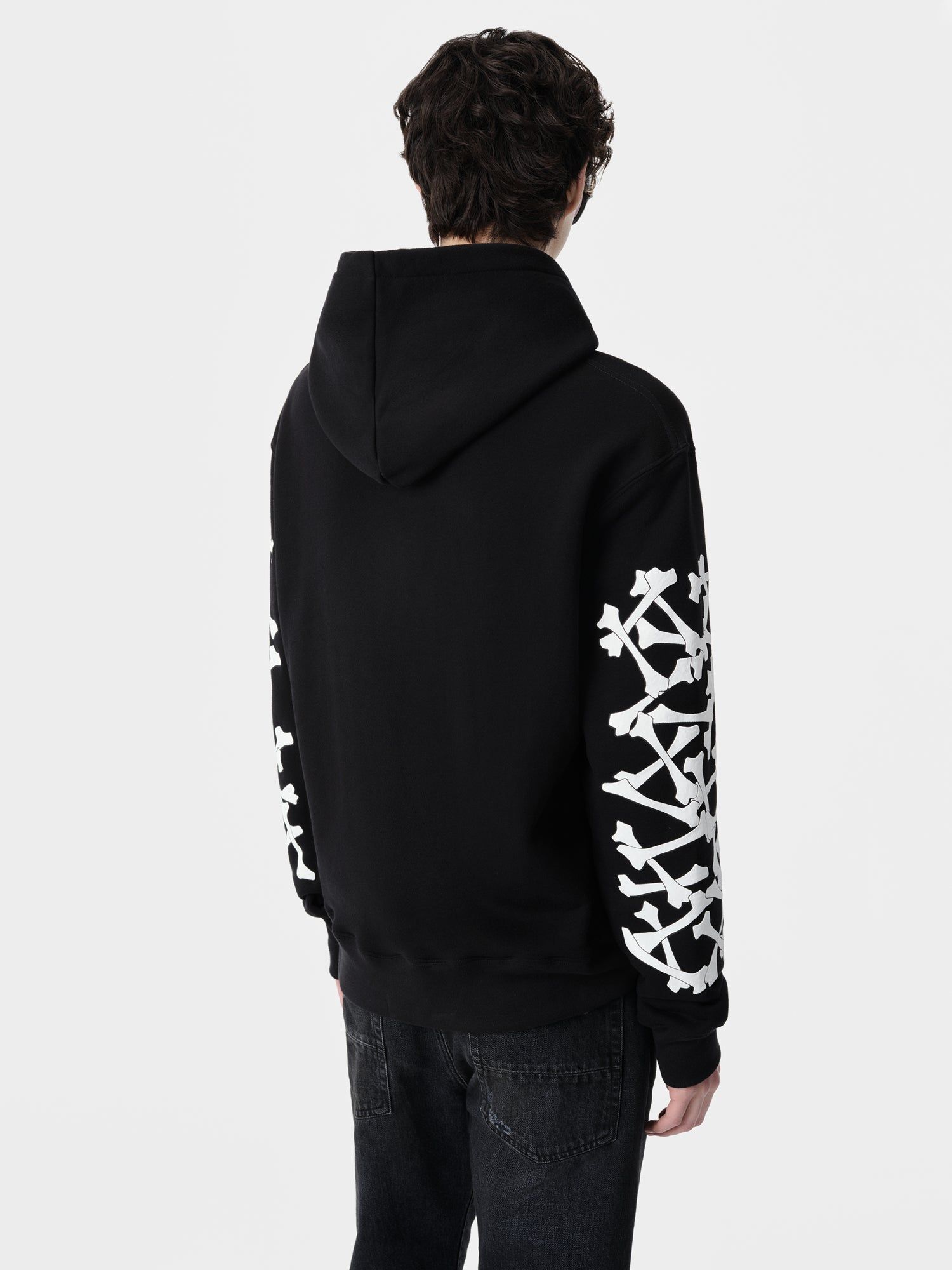 Amiri Bones Stacked Hoodie Men Sweatshirts Black | OPARIVB-61