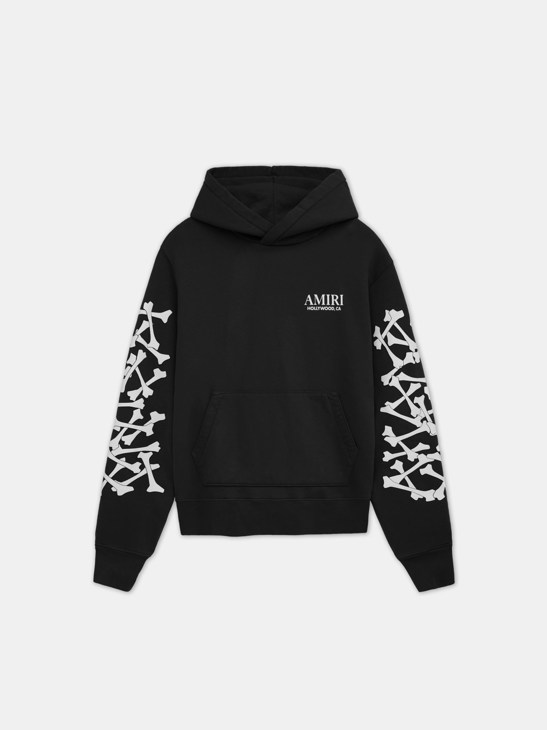 Amiri Bones Stacked Hoodie Men Sweatshirts Black | OPARIVB-61