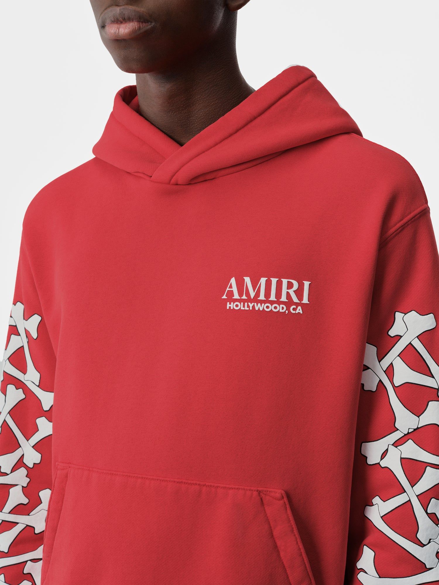Amiri Bones Stacked Hoodie Men Sweatshirts Red | ZWMAYIP-72