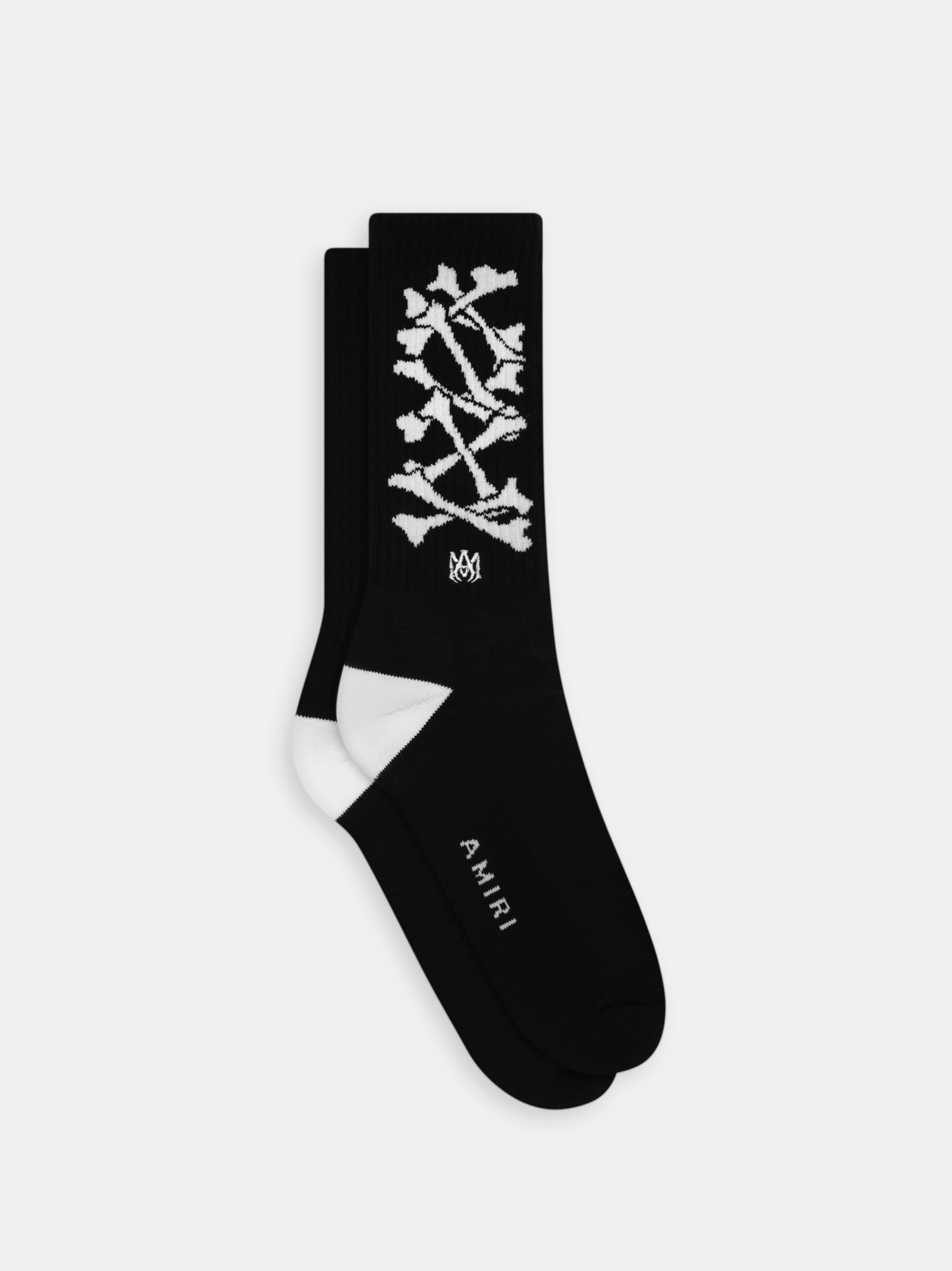 Amiri Bones Stacked Socks Men Socks Black White | YGOFURJ-35