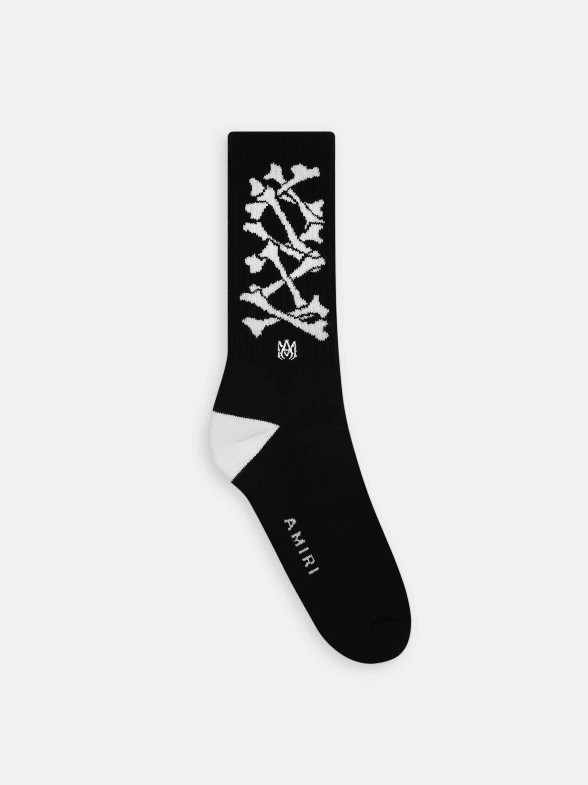 Amiri Bones Stacked Socks Men Socks Black White | YGOFURJ-35