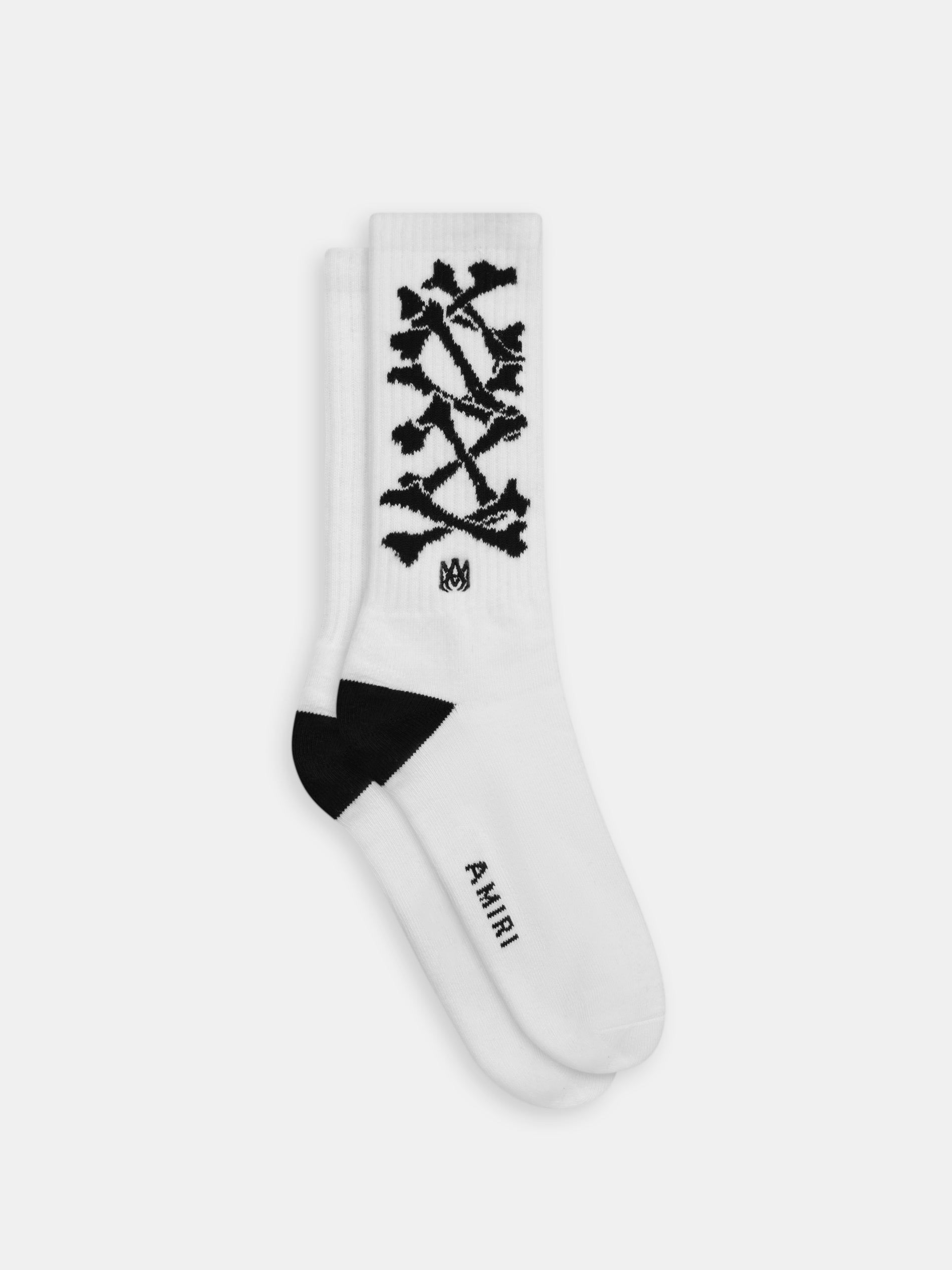 Amiri Bones Stacked Socks Men Socks White Black | TZQRYFM-93