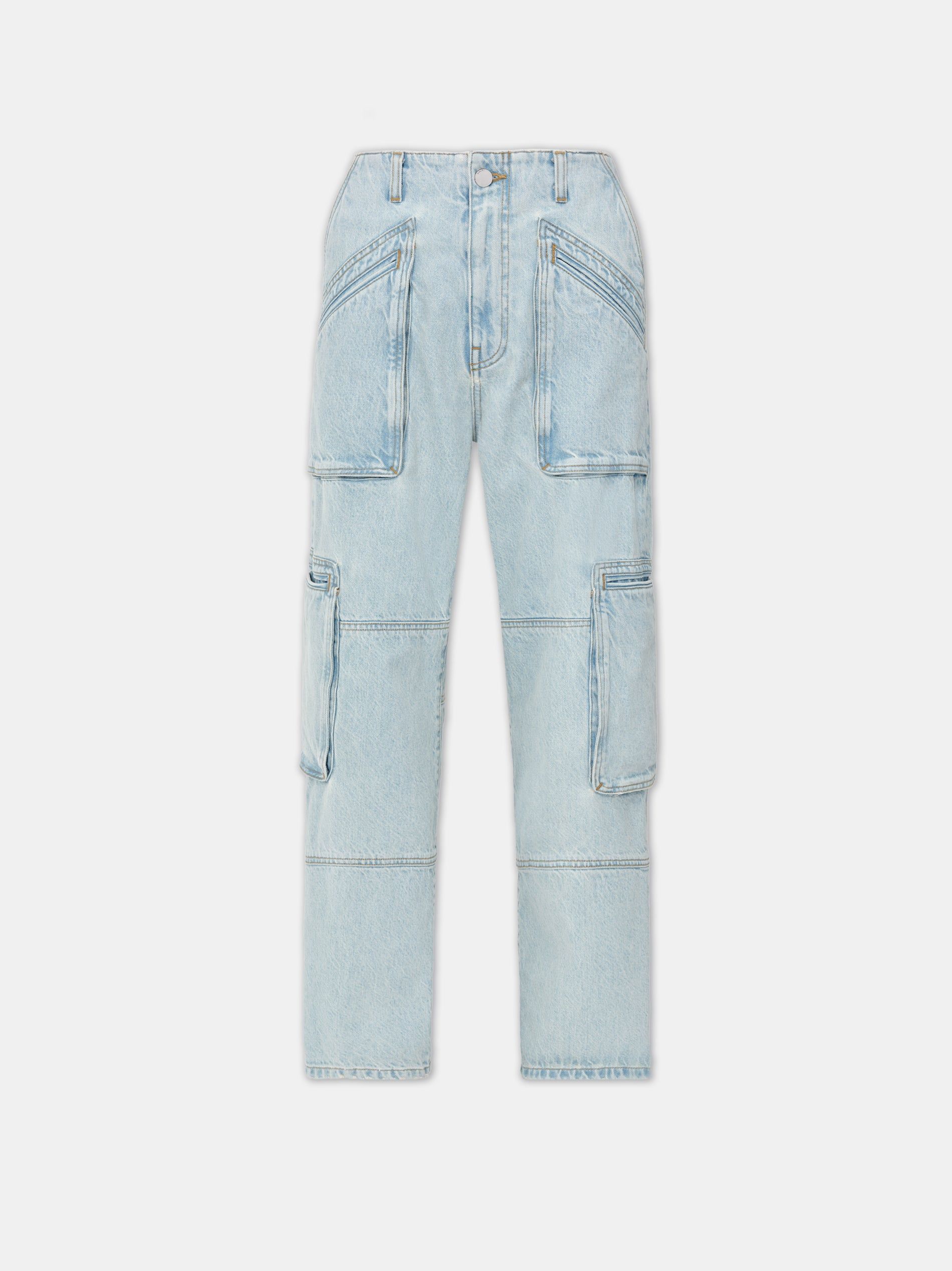 Amiri Cargo Loose Women Denim Light Indigo | IKZYSNP-80