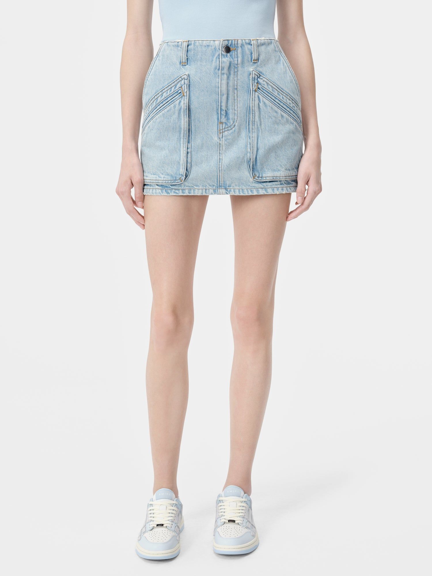 Amiri Cargo Skirt Women Denim Light Indigo | WYEAFBD-37
