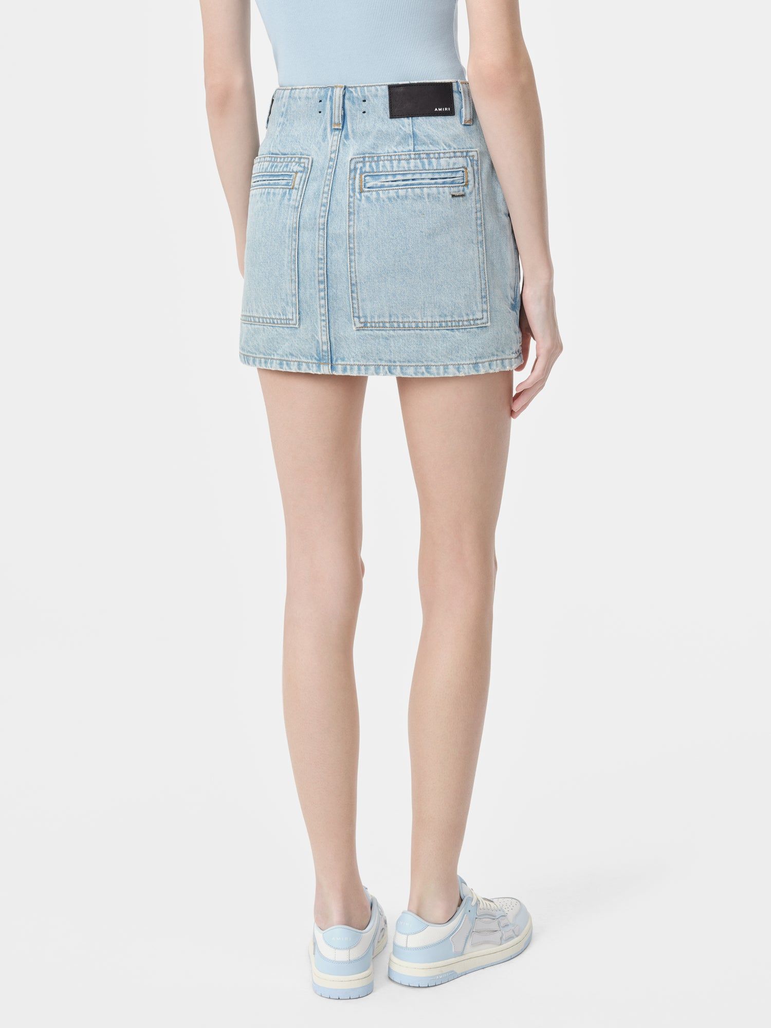 Amiri Cargo Skirt Women Denim Light Indigo | WYEAFBD-37