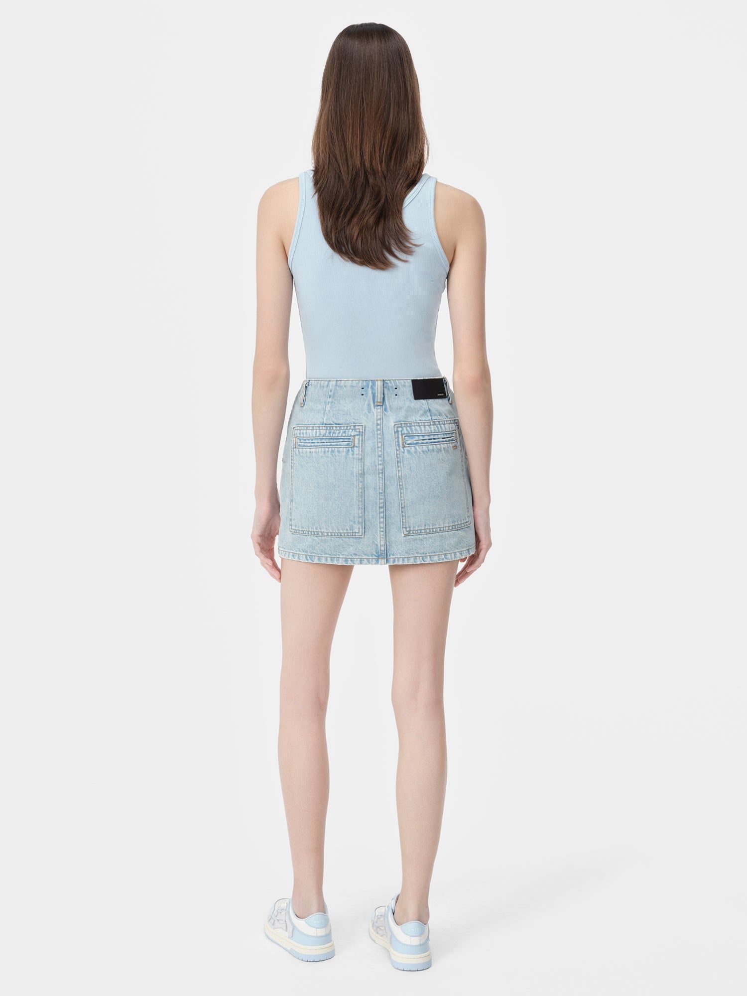 Amiri Cargo Skirt Women Denim Light Indigo | WYEAFBD-37