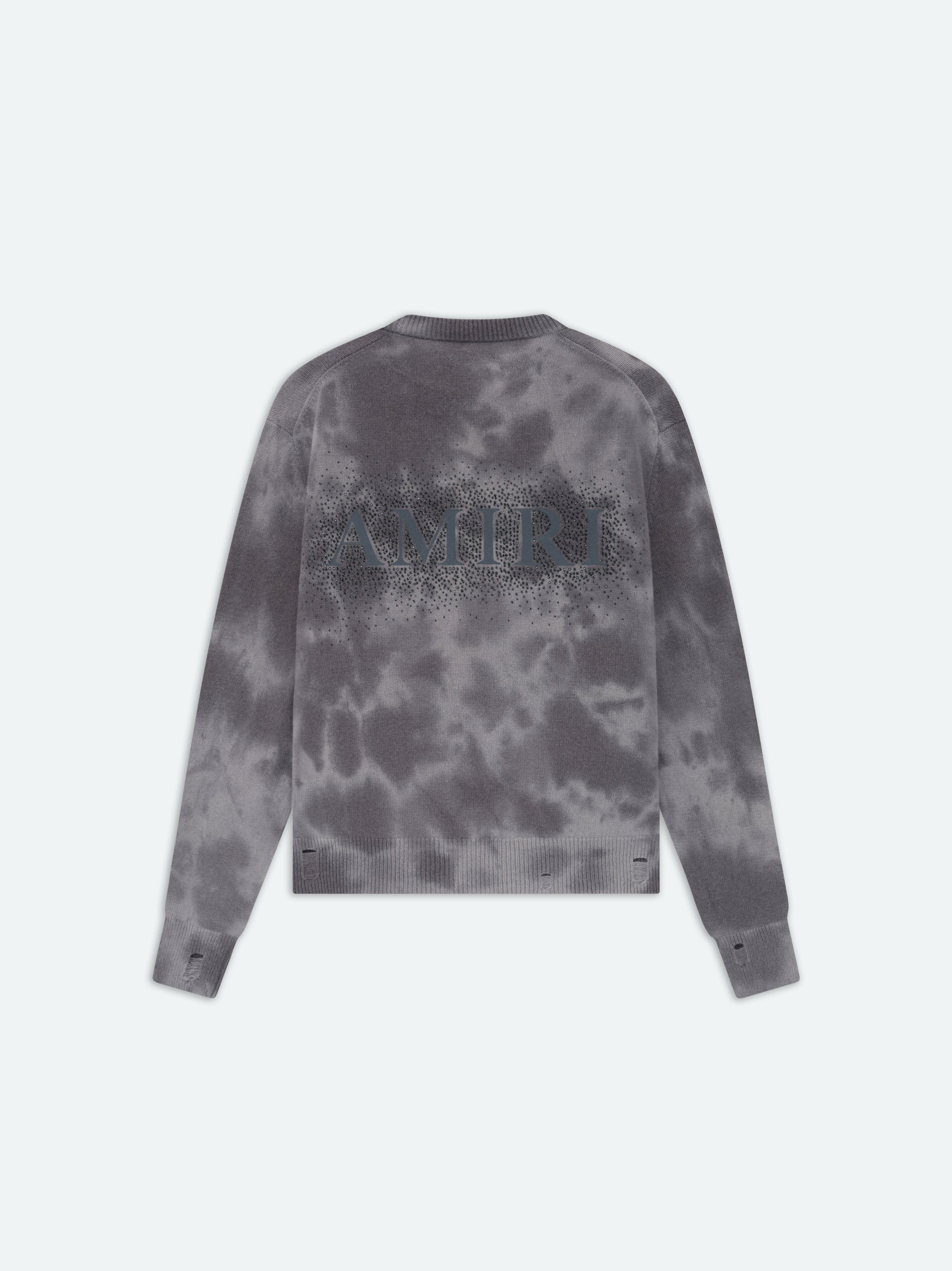 Amiri Crystal Crewneck- Faded Black Men Sweatshirts Black | GJZBLHI-08