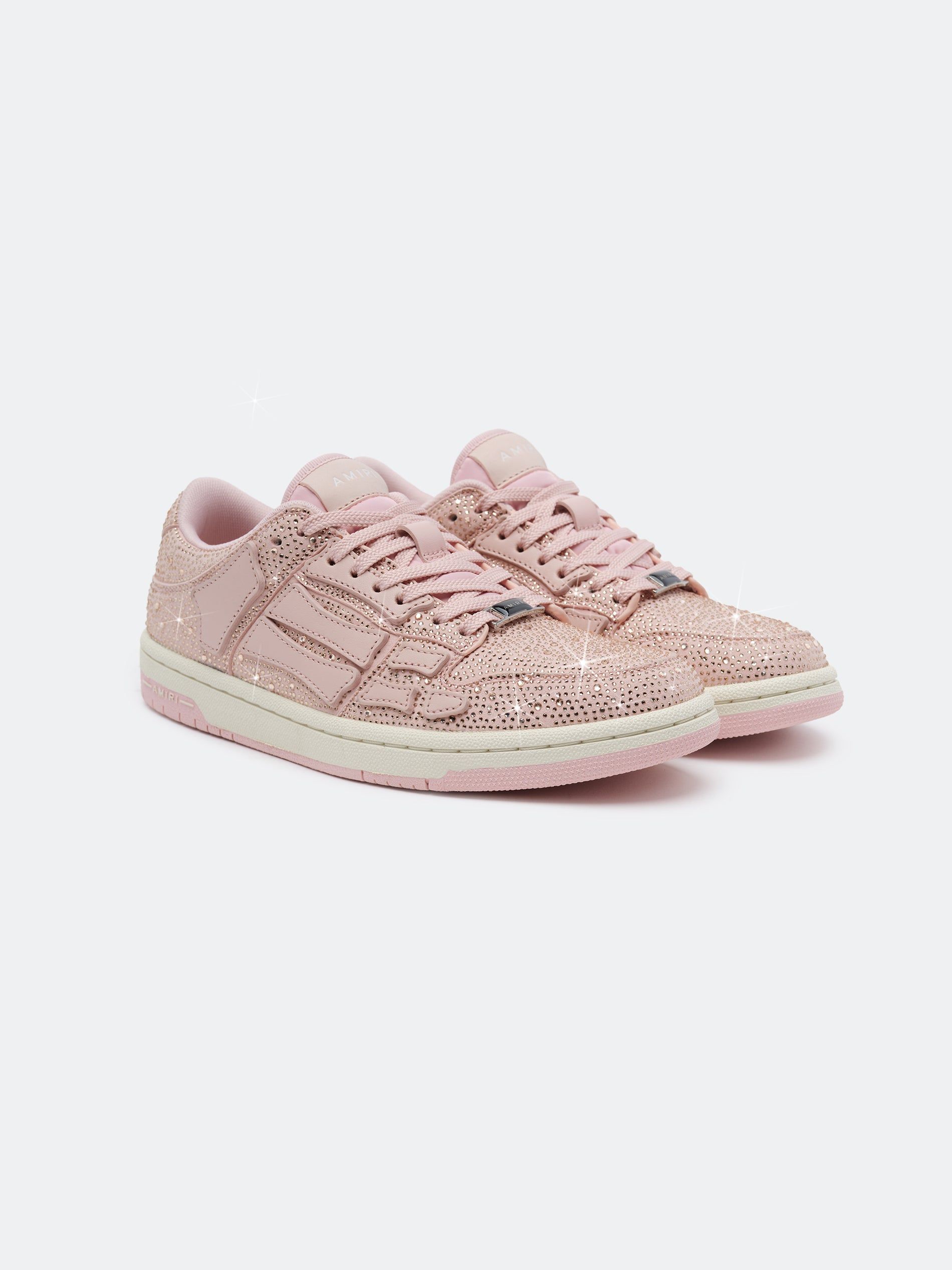 Amiri Crystal Skel-top Low Women Sneakers Pink | BUTJFKQ-79