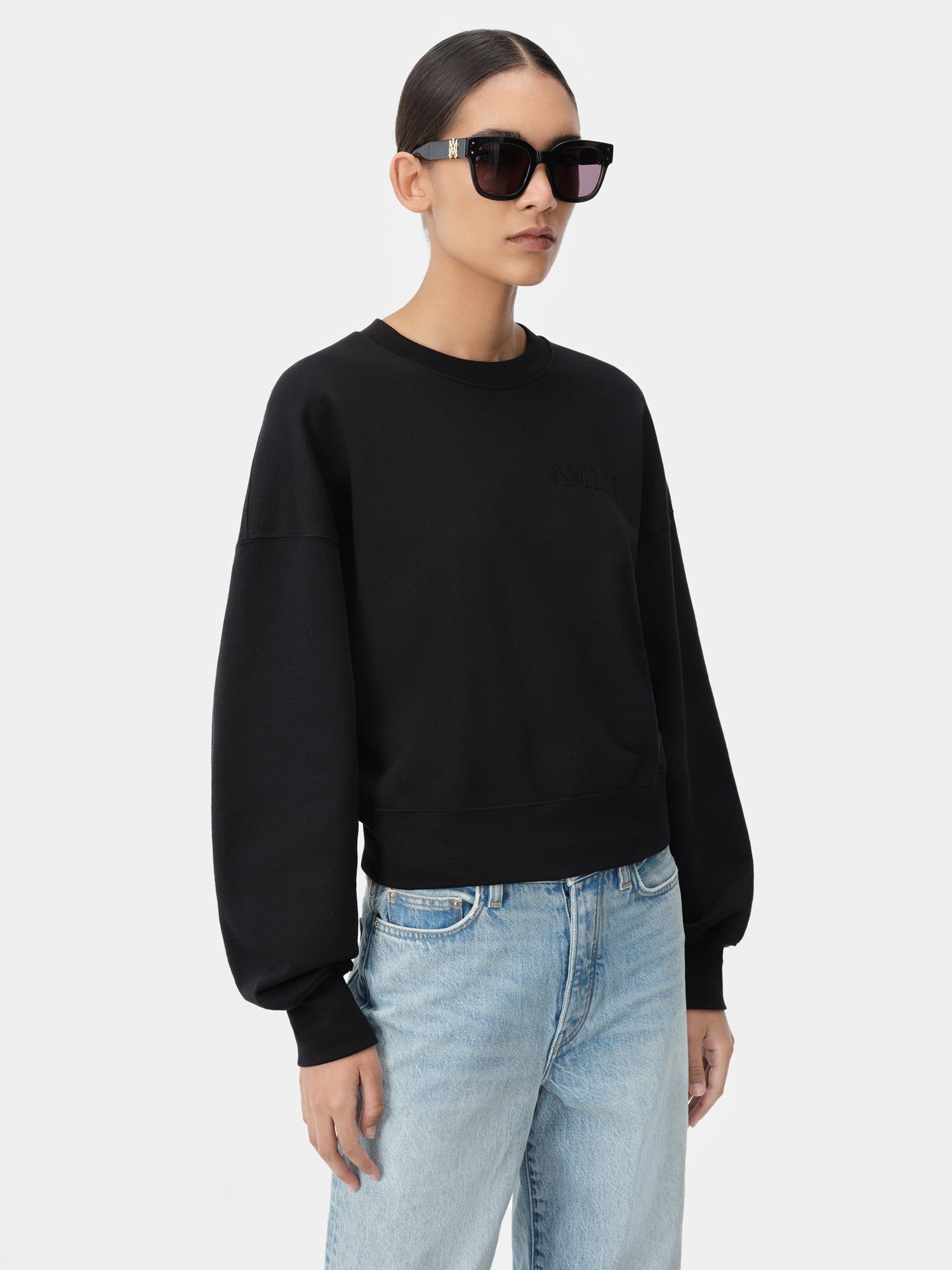 Amiri Embroidered Crew Women T Shirts Black | EZDWITL-36