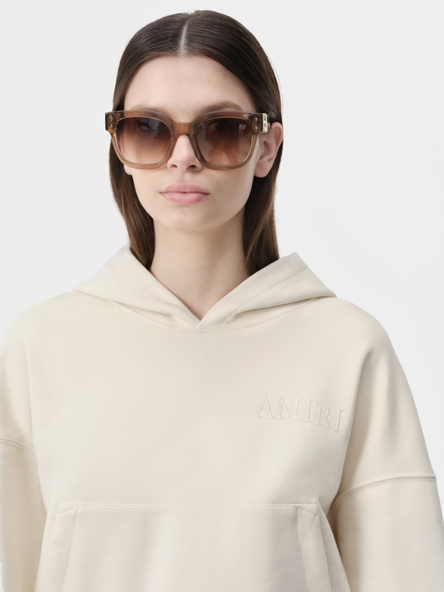 Amiri Embroidered Hoodie Women Sweatshirts Alabaster | UKBMSZF-10