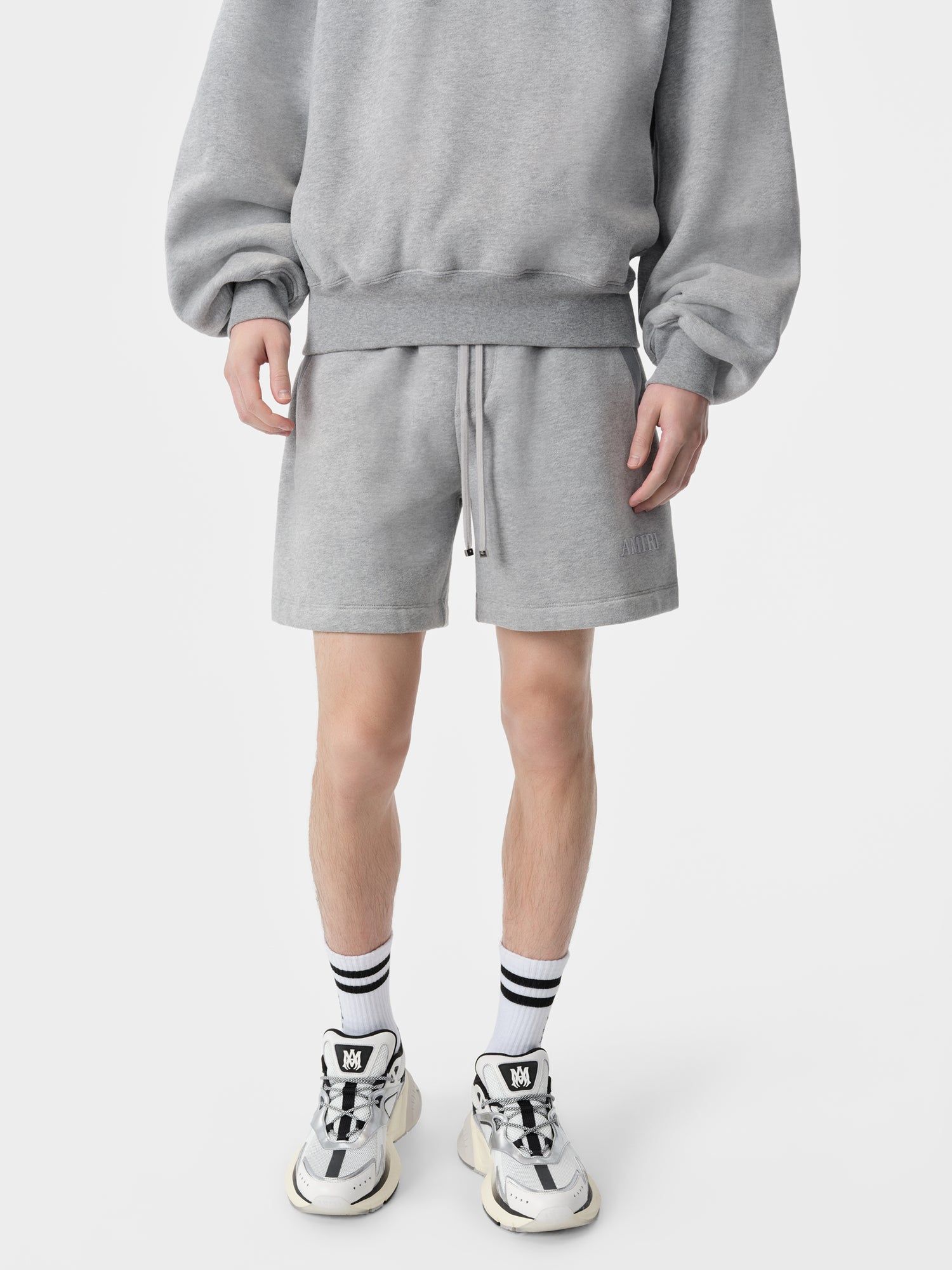 Amiri Embroidered Short Men Shorts Grey | KZALUMH-67