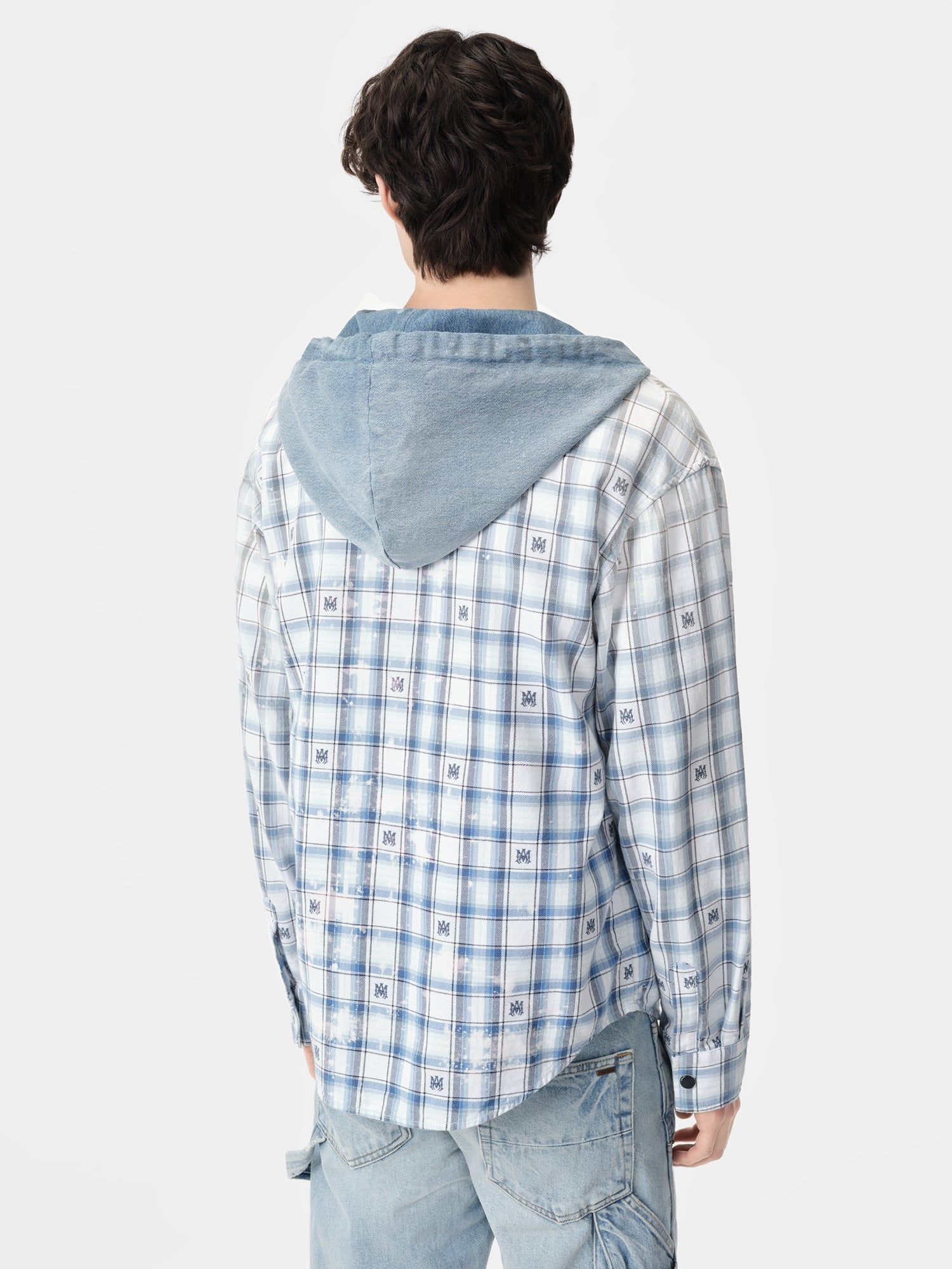 Amiri Hooded Overshirt Men Shirts Cerulean | VLOSCGE-27