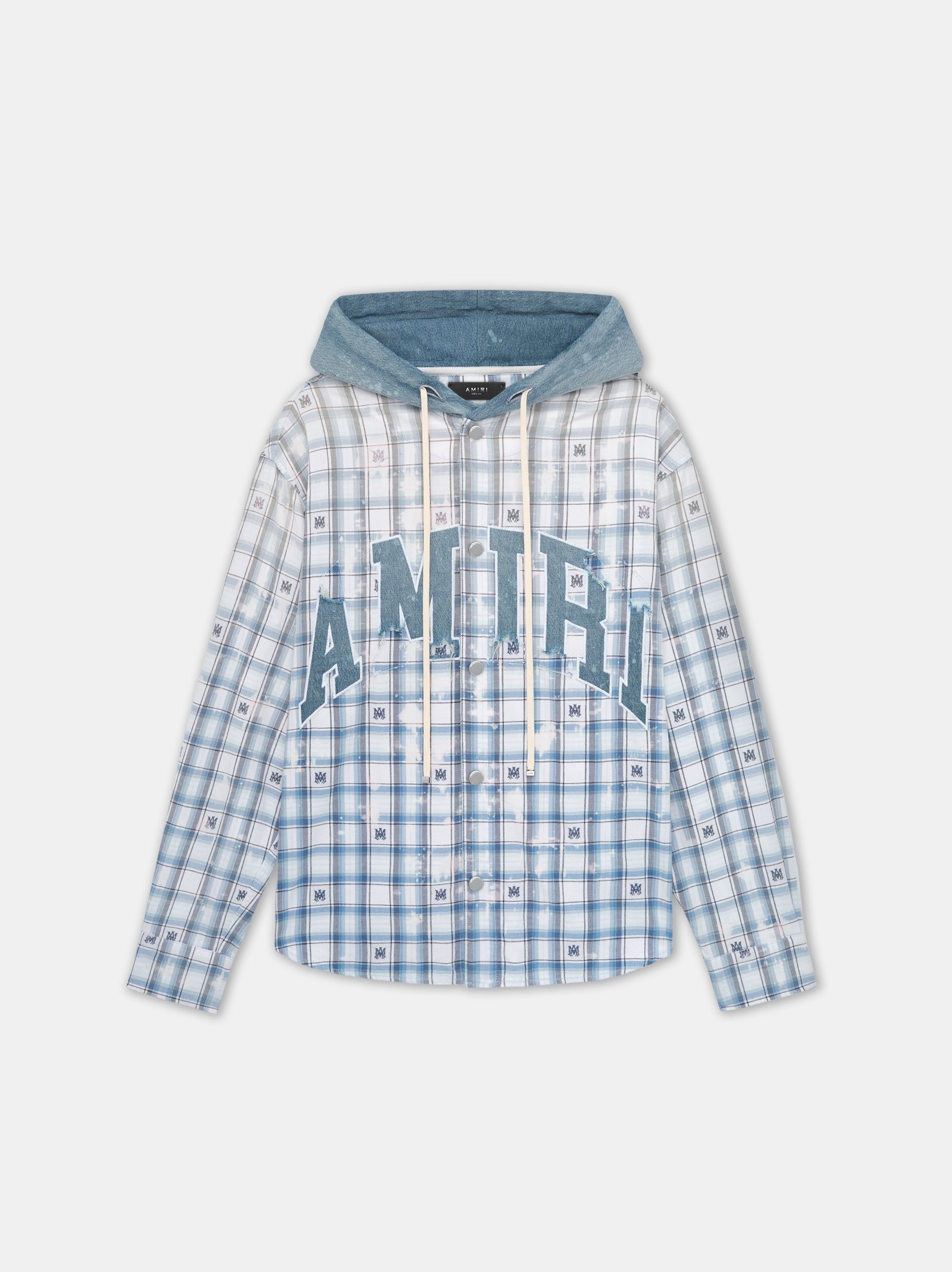 Amiri Hooded Overshirt Men Shirts Cerulean | VLOSCGE-27
