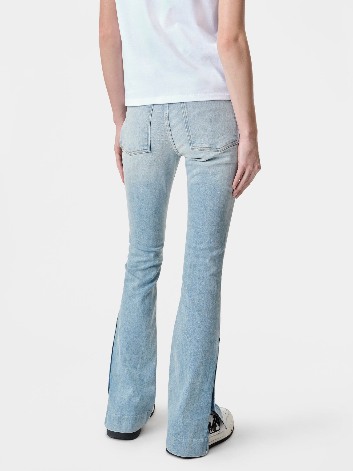 Amiri Kick Flare Women Denim Light Indigo | CPMJHBV-75