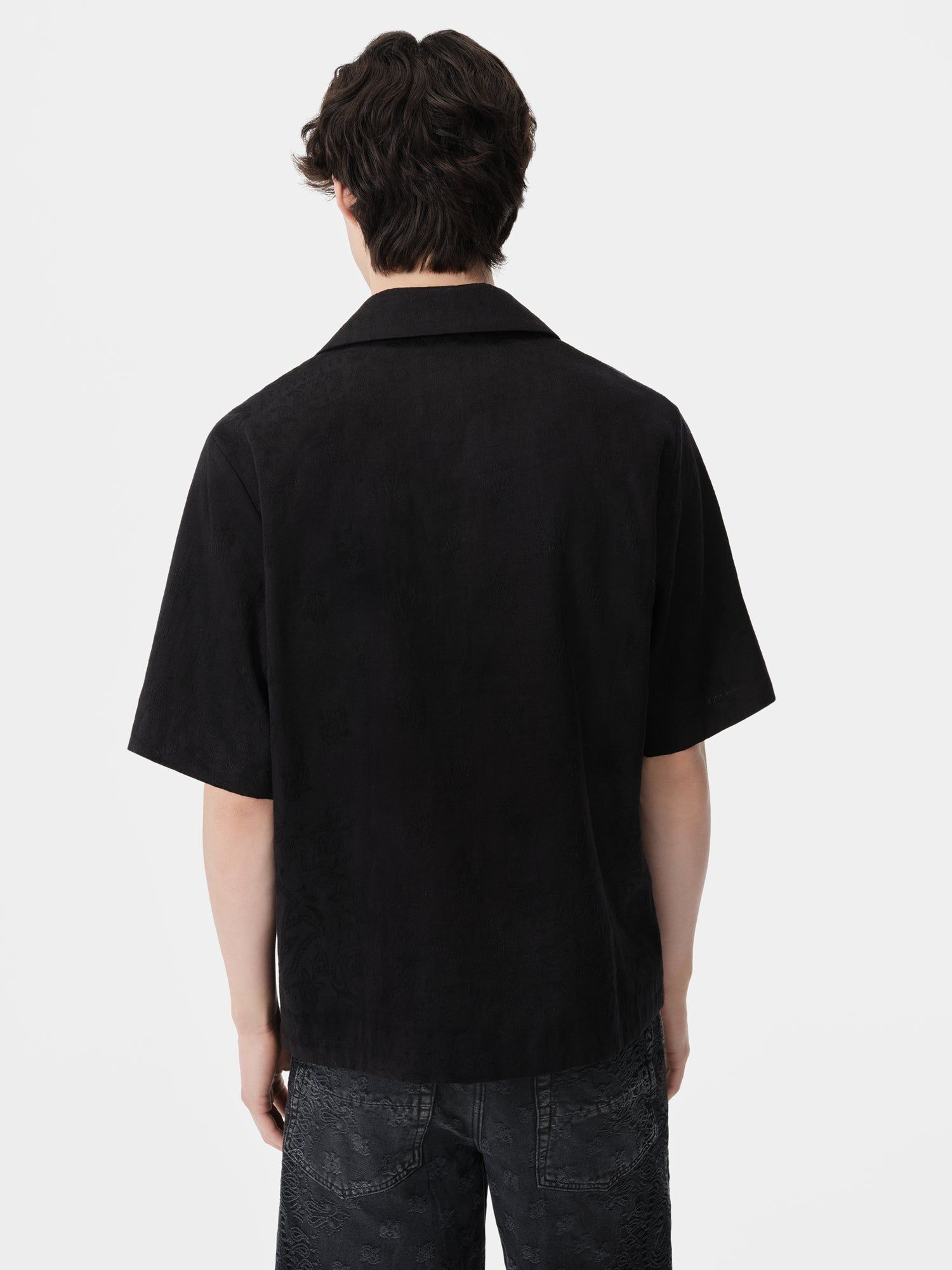 Amiri Ma Bandana Linen Camp Shirt Men Shirts Black | OQKYRMD-15