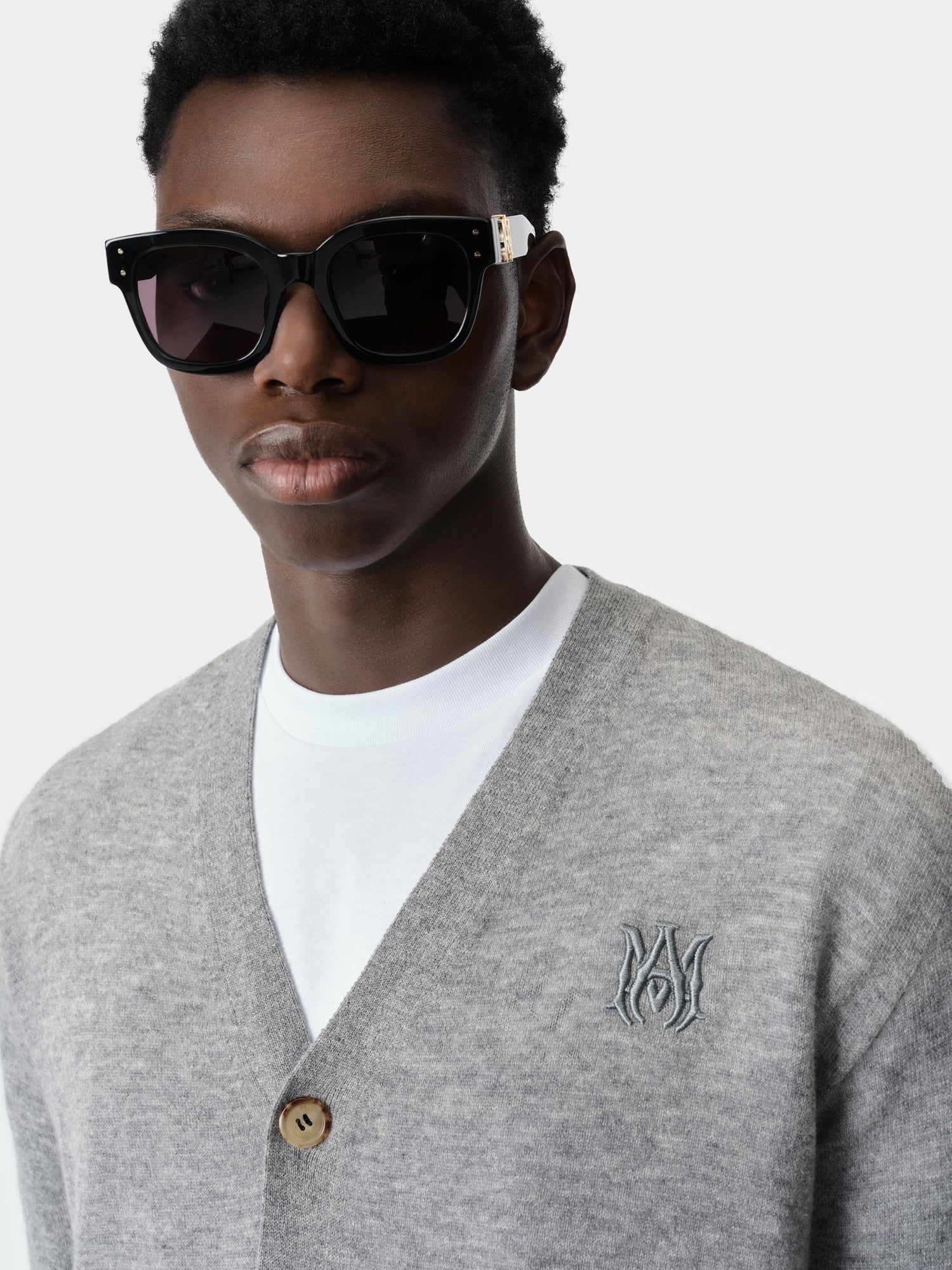 Amiri Ma Cardigan Men Knitwear Grey | PSIDQZC-81
