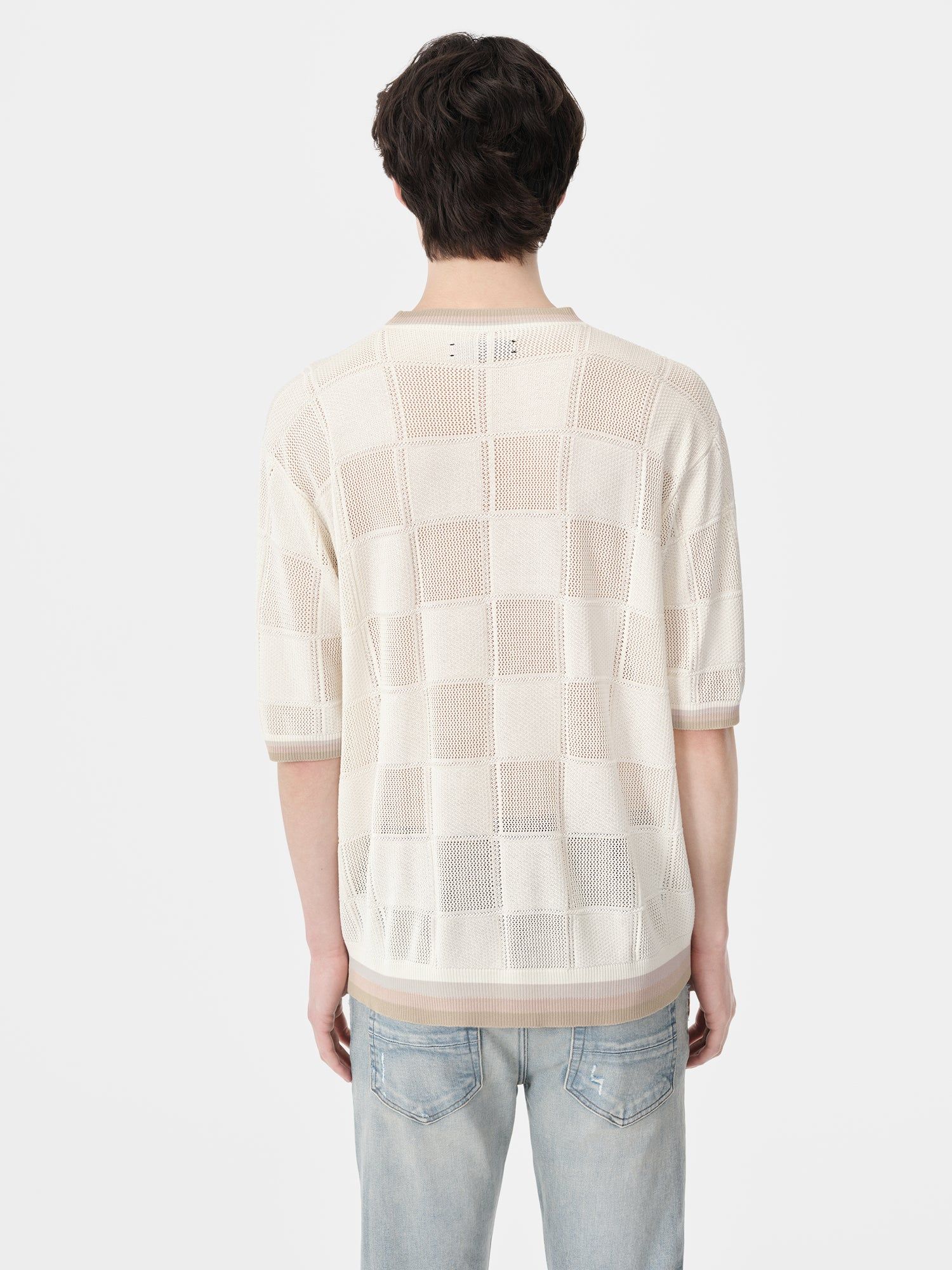 Amiri Ma Checkered Tee Men Knitwear Birch | YRGNZXB-34