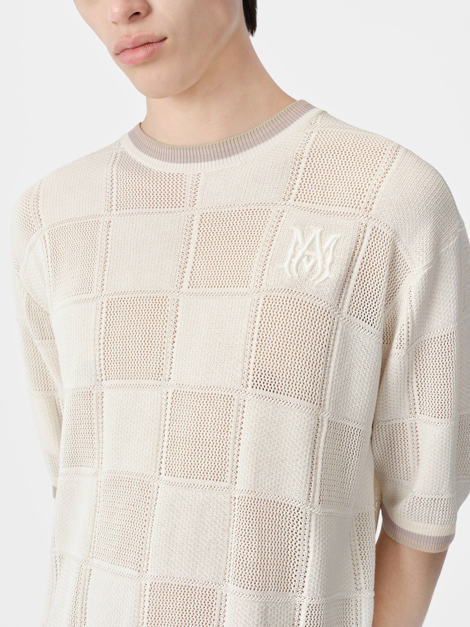Amiri Ma Checkered Tee Men Knitwear Birch | YRGNZXB-34