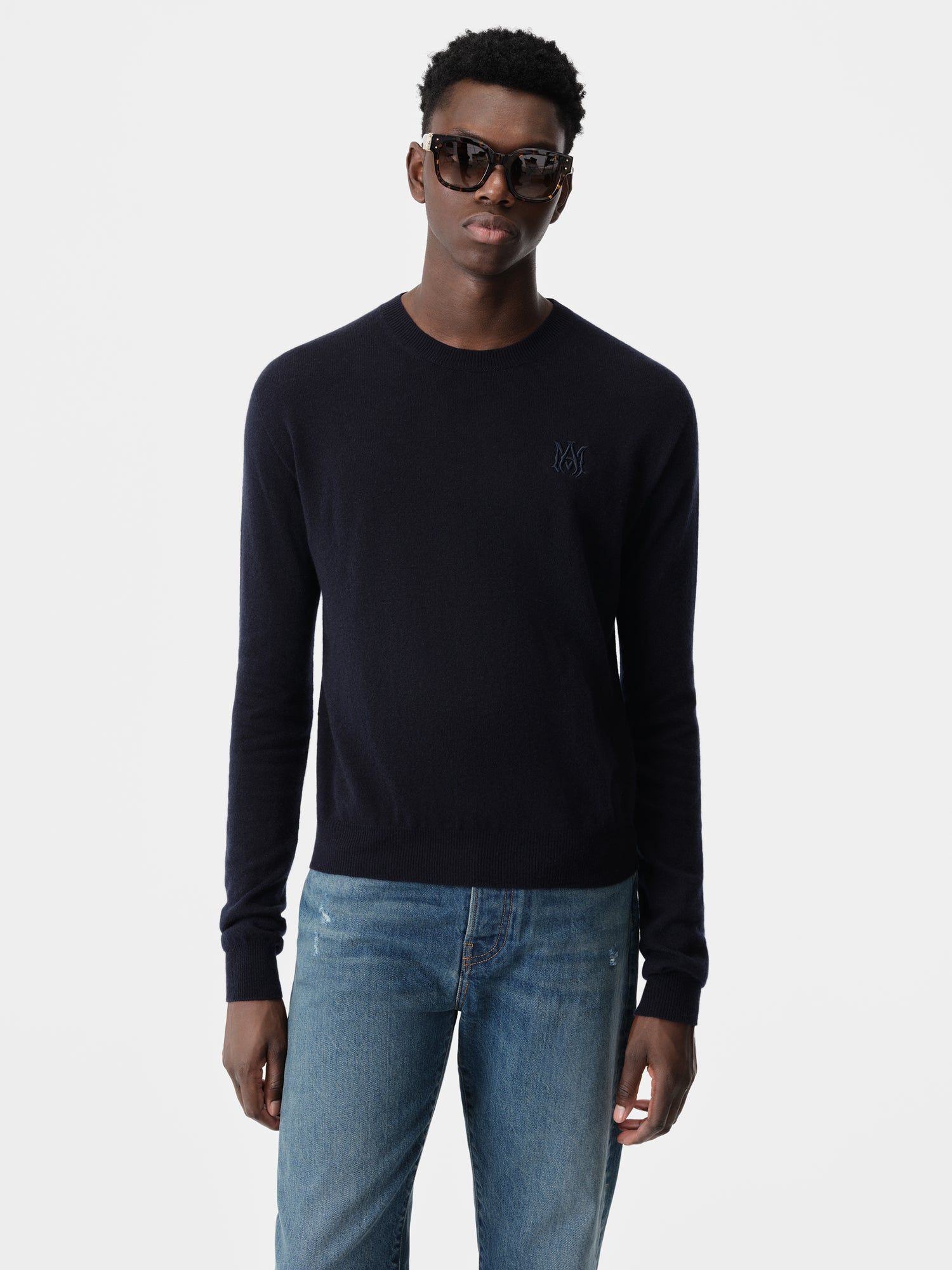 Amiri Ma Crew Men Knitwear Navy | AFNJBGE-34