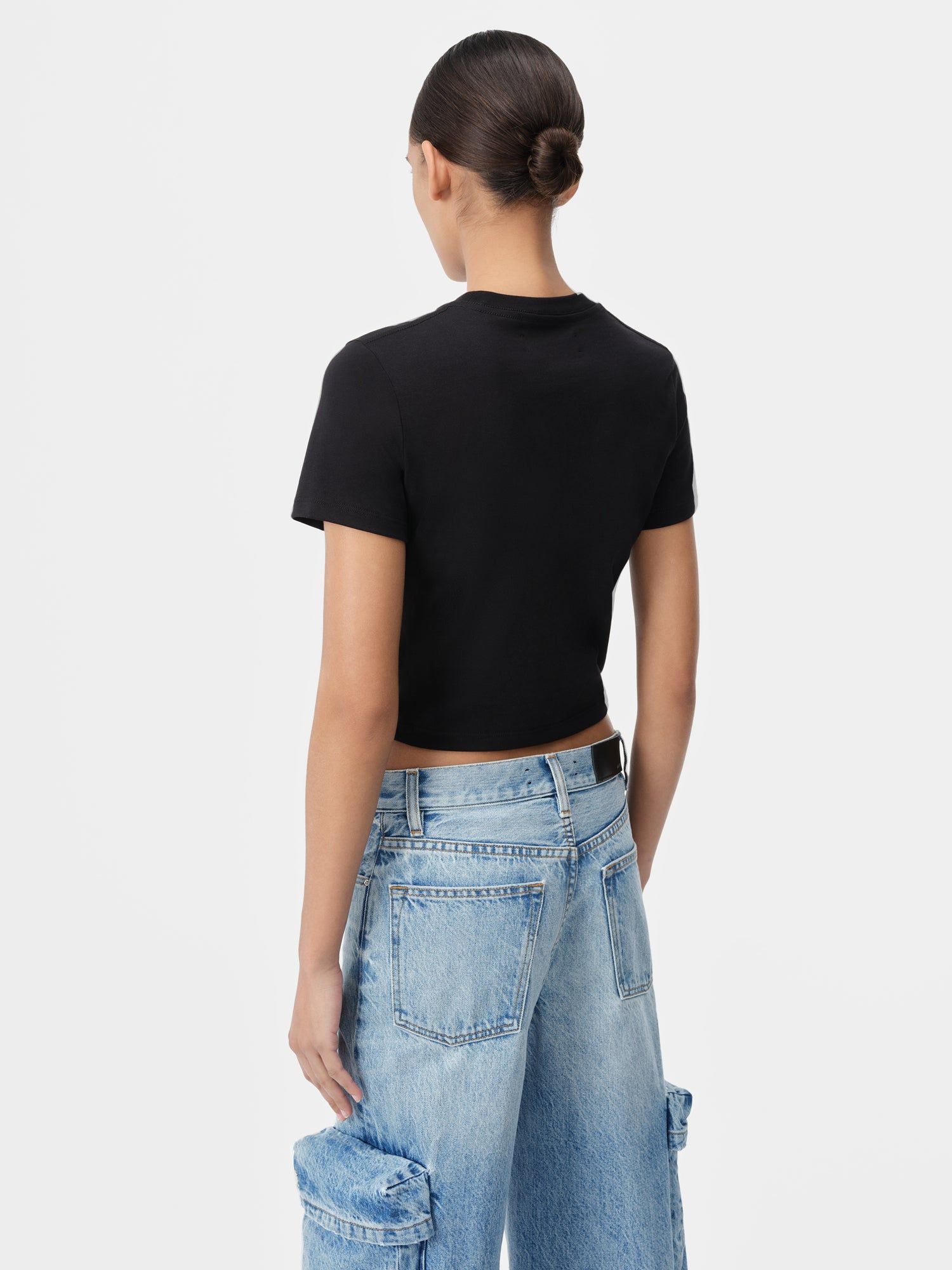 Amiri Ma Embroidered Baby Tee Women T Shirts Black | PKRSHUX-48