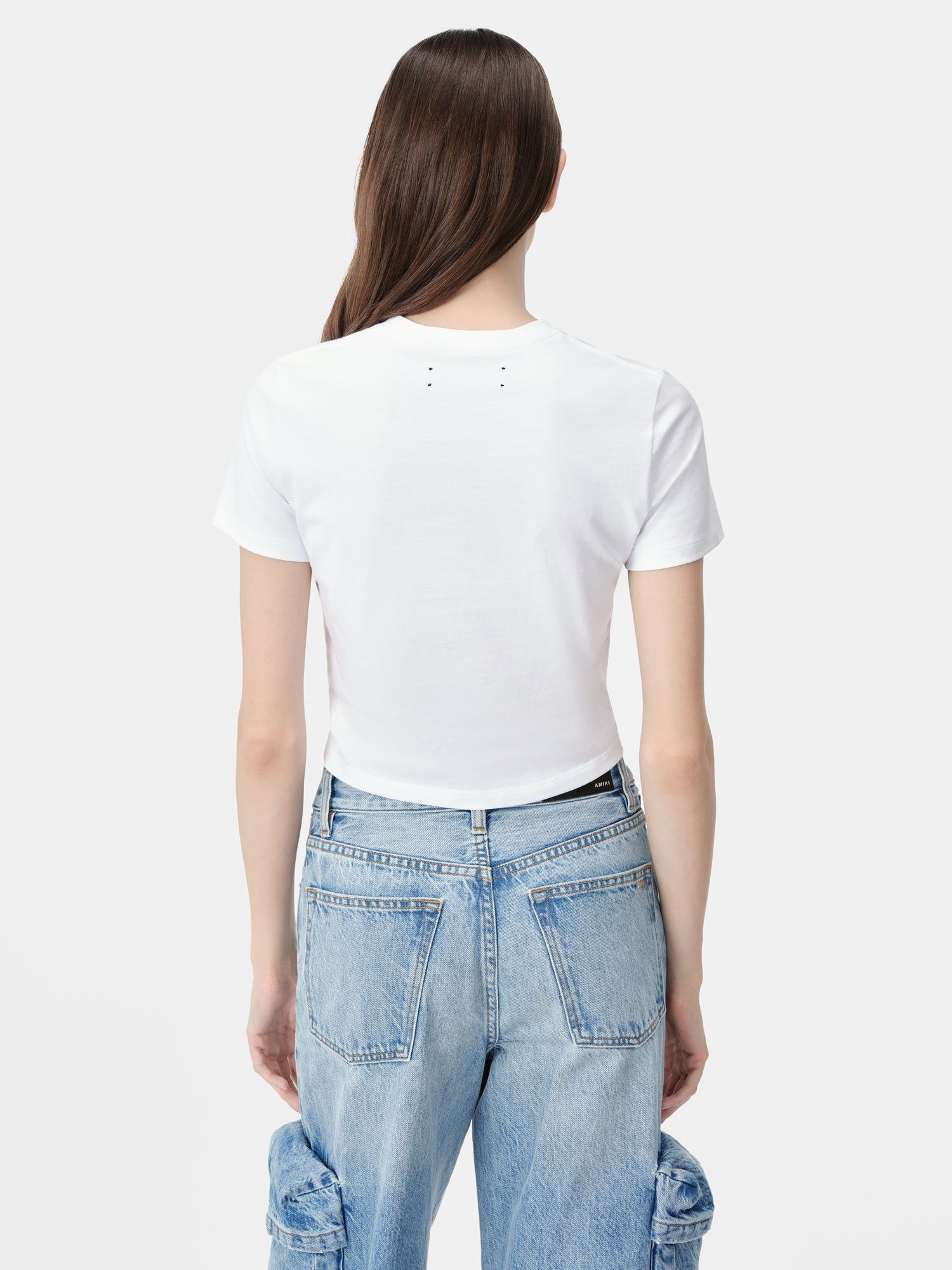 Amiri Ma Embroidered Baby Tee Women T Shirts White | VETJQBD-01