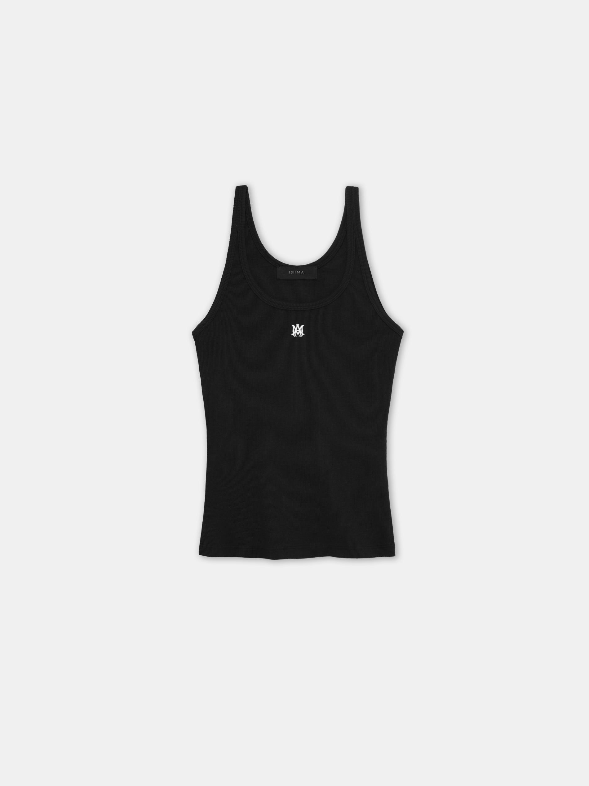 Amiri Ma Embroidered Ribbed Tank Women T Shirts Black | SJXRTIB-96