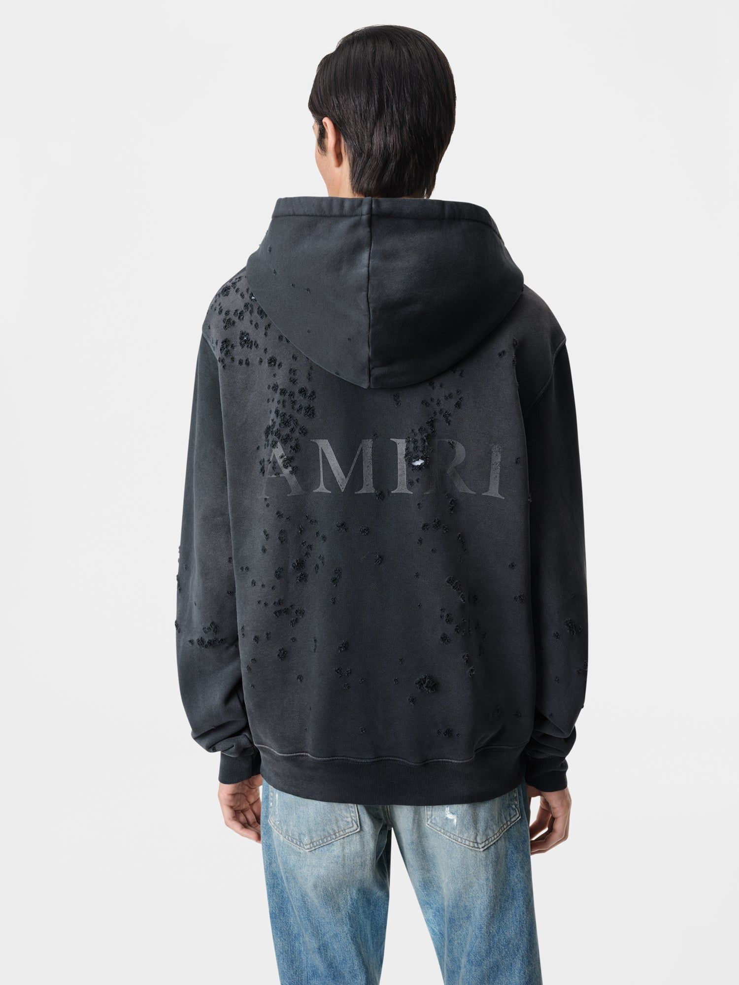 Amiri Ma Logo Shotgun Zip Hoodie Men Sweatshirts Black | IWGKETO-13