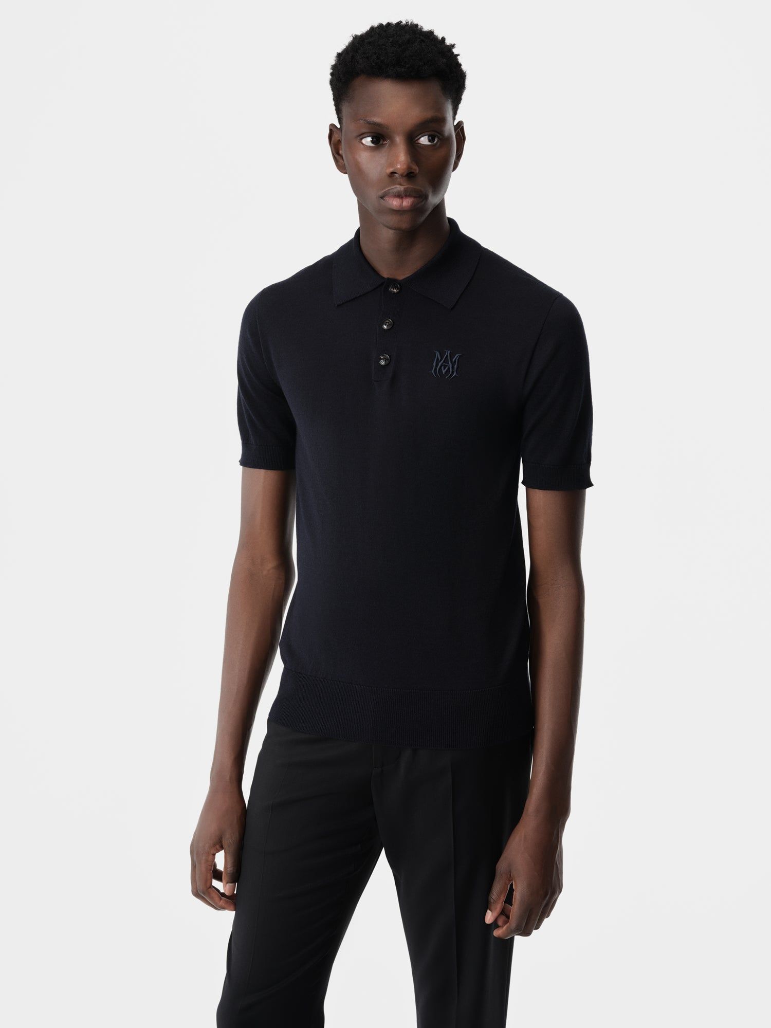 Amiri Ma Polo Men Knitwear Navy | UDREVJA-46