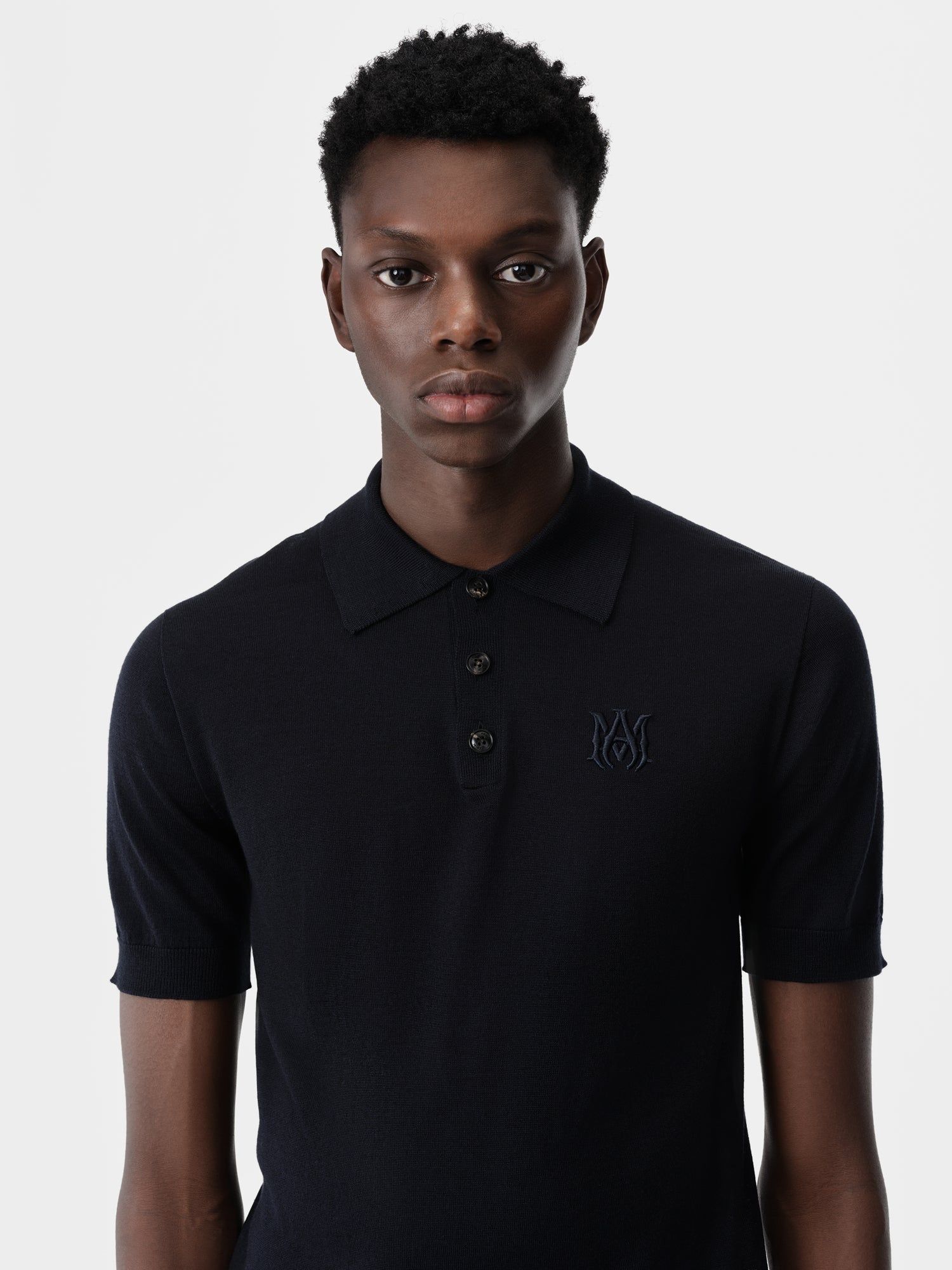 Amiri Ma Polo Men Knitwear Navy | UDREVJA-46