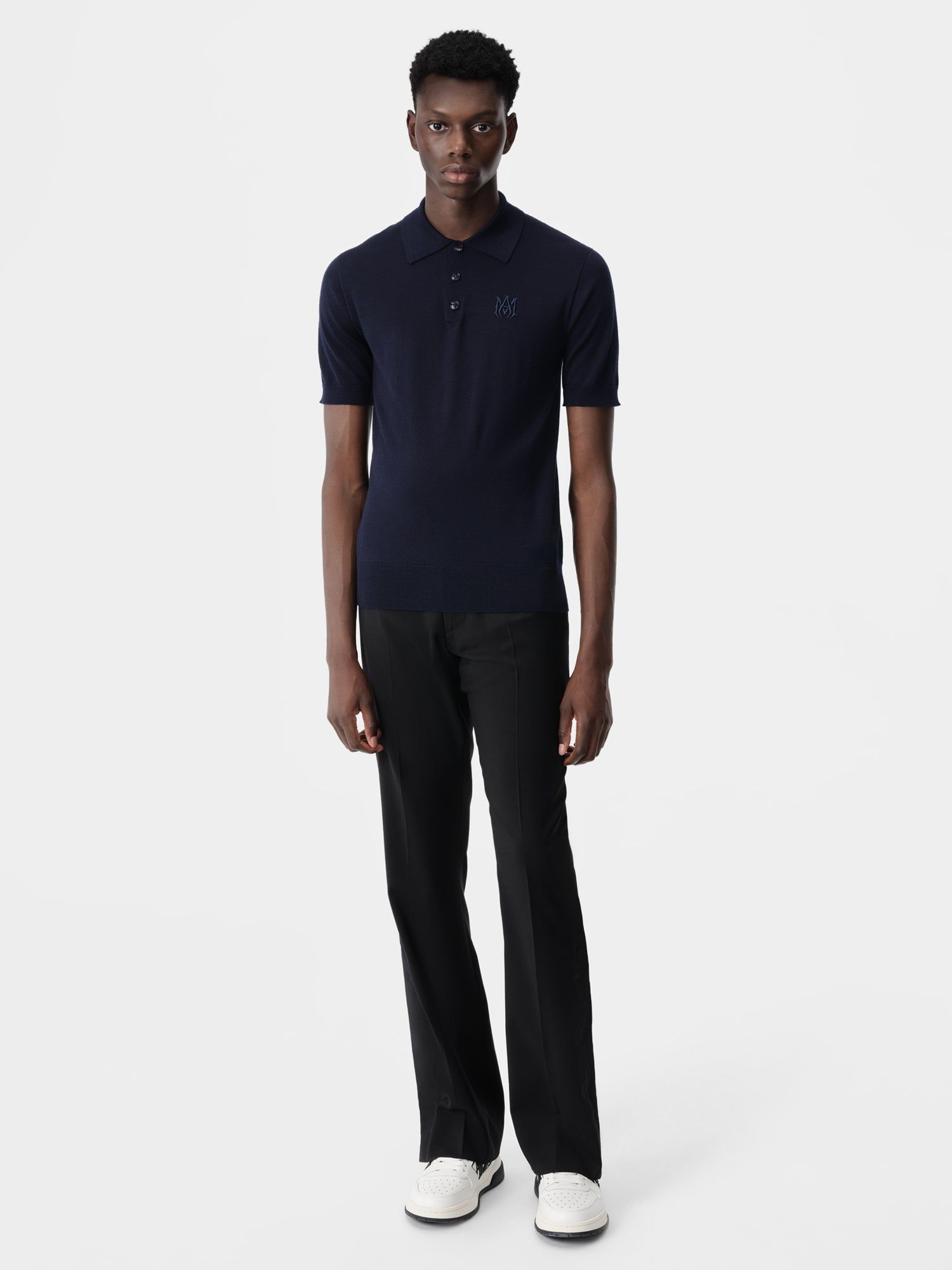 Amiri Ma Polo Men Knitwear Navy | UDREVJA-46