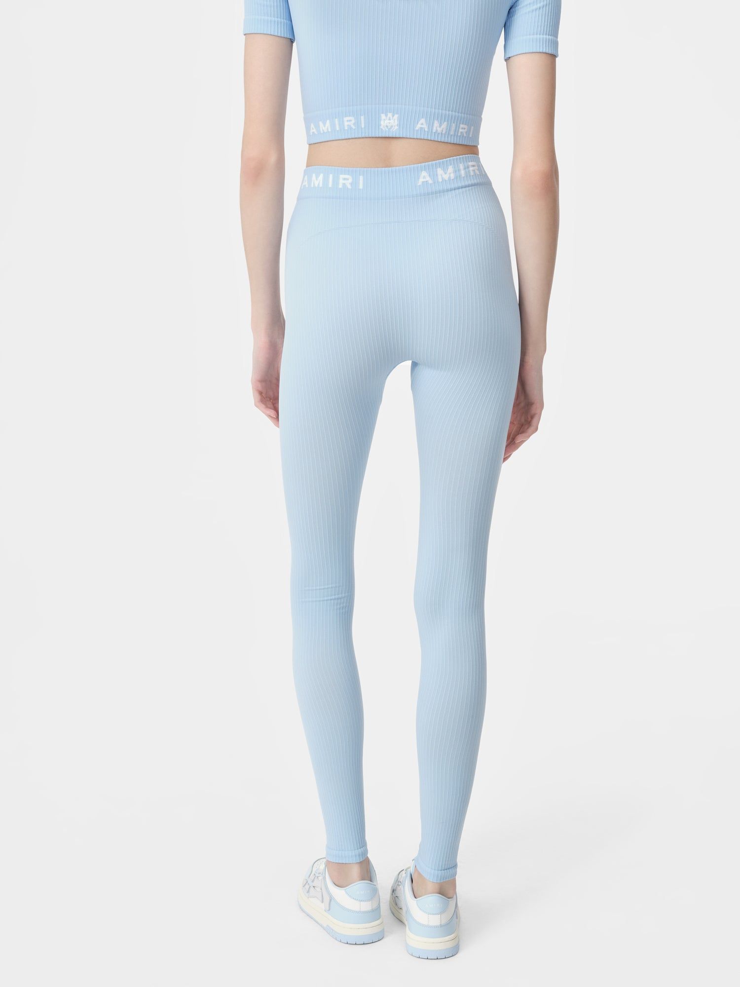Amiri Ma Ribbed Seamless Legging Women Activewear Cerulean | DLTXUSQ-59