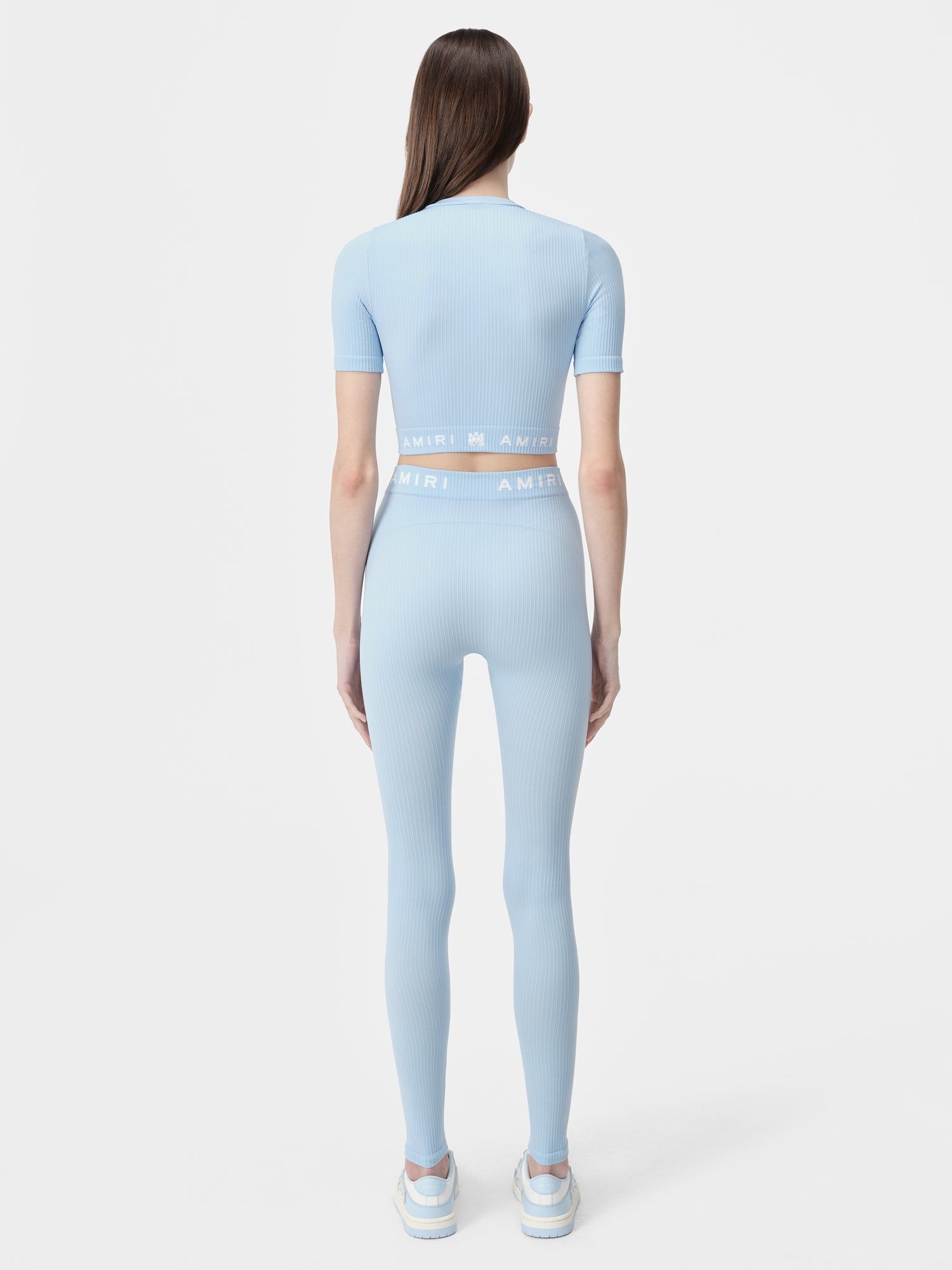 Amiri Ma Ribbed Seamless Legging Women Activewear Cerulean | DLTXUSQ-59