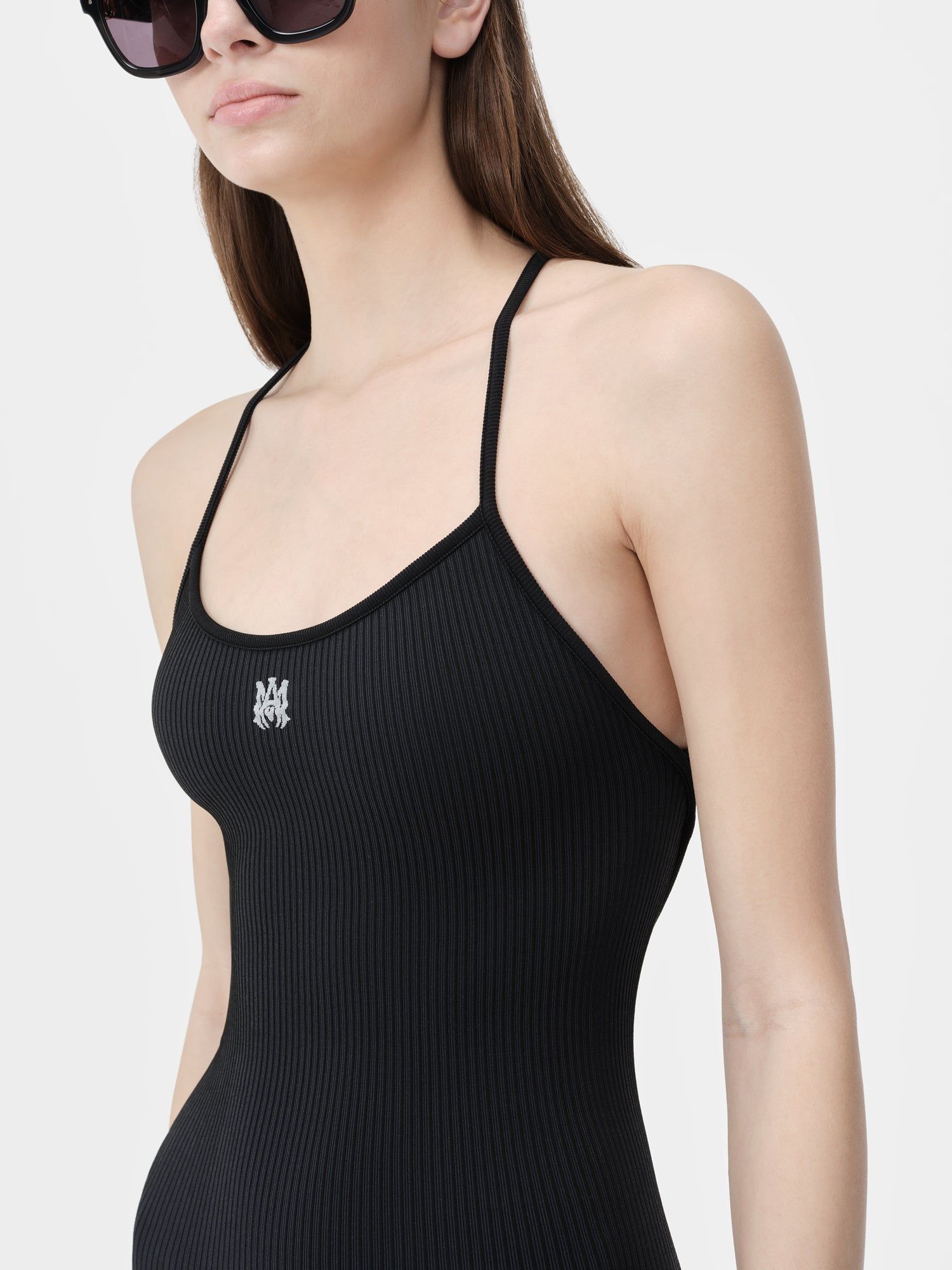 Amiri Ma Ribbed Seamless Romper Women Activewear Black | NPUQAEY-43