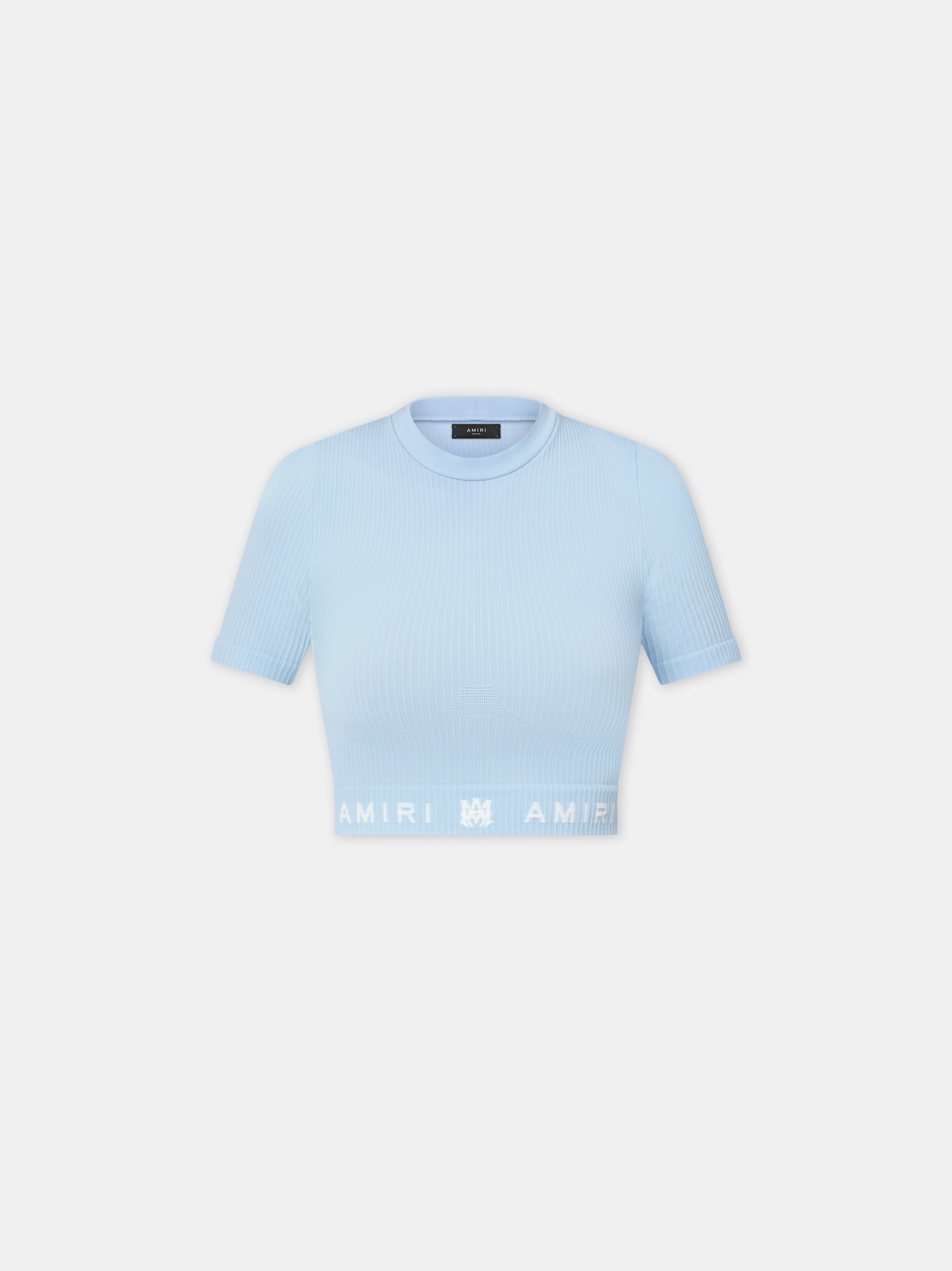 Amiri Ma Ribbed Seamless S/S Top Women Activewear Cerulean | UPAINTE-45