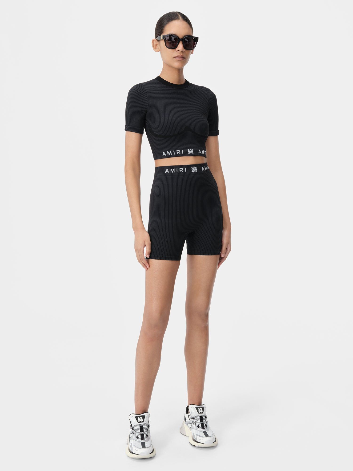 Amiri Ma Ribbed Seamless Short Women Shorts Black | SCJILZE-71